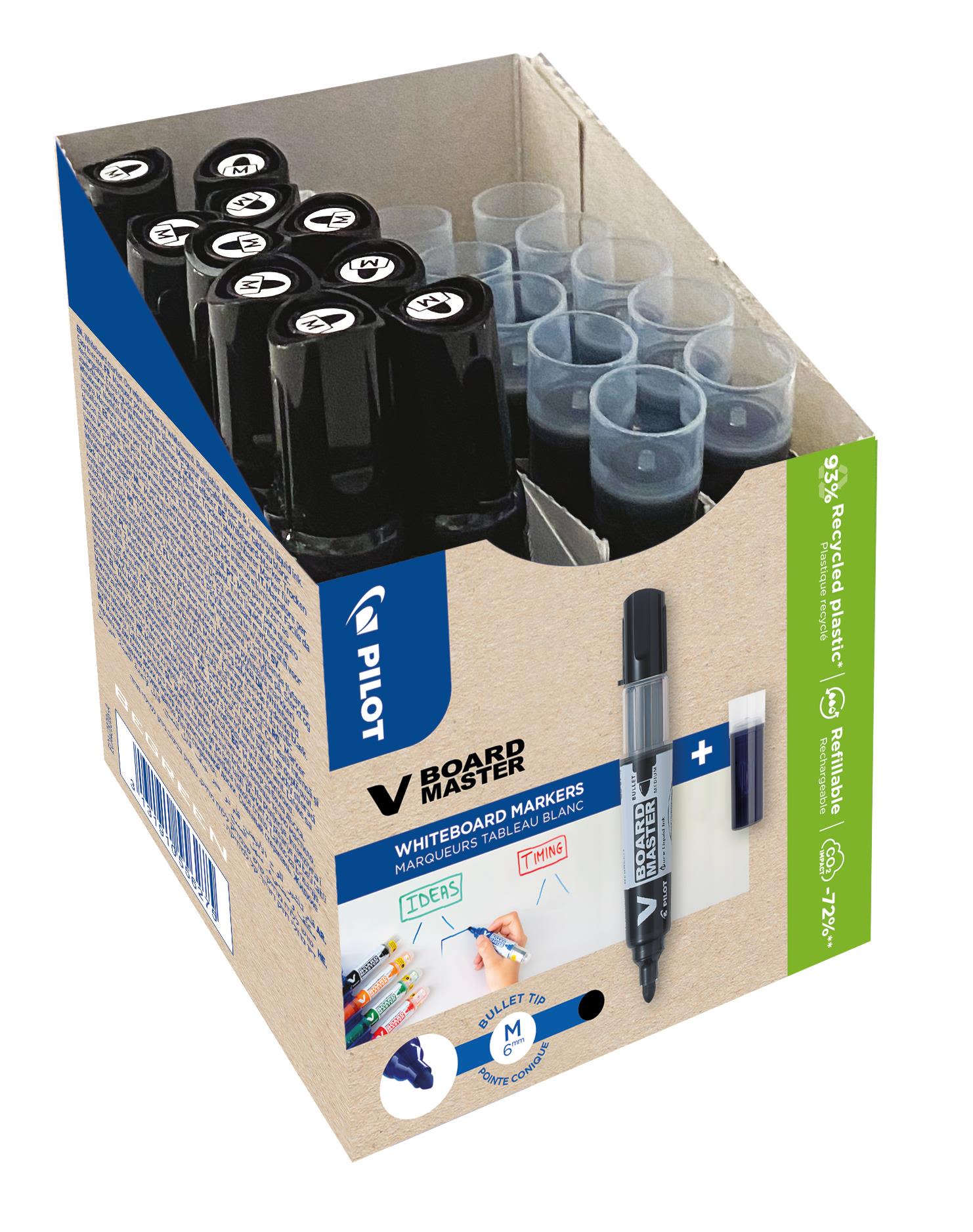 Pilot V-Board Master Tavlepenn med refill, 10-pakk Svart