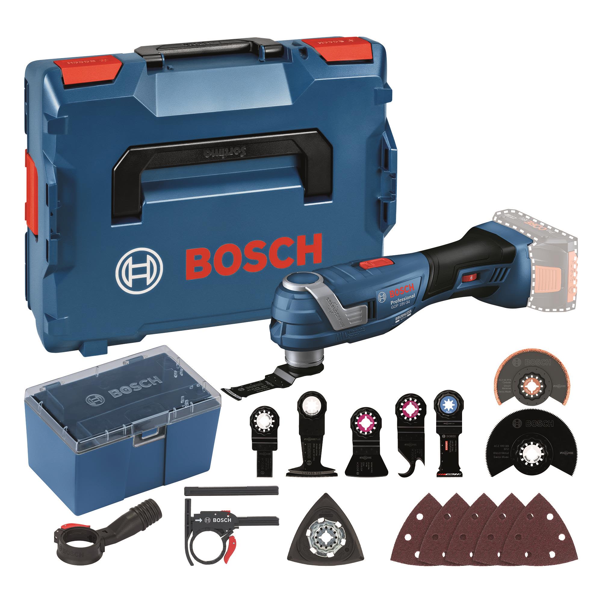 Bosch GOP 18V-34 Multiverktyg utan batteri och laddare, med tillbehör