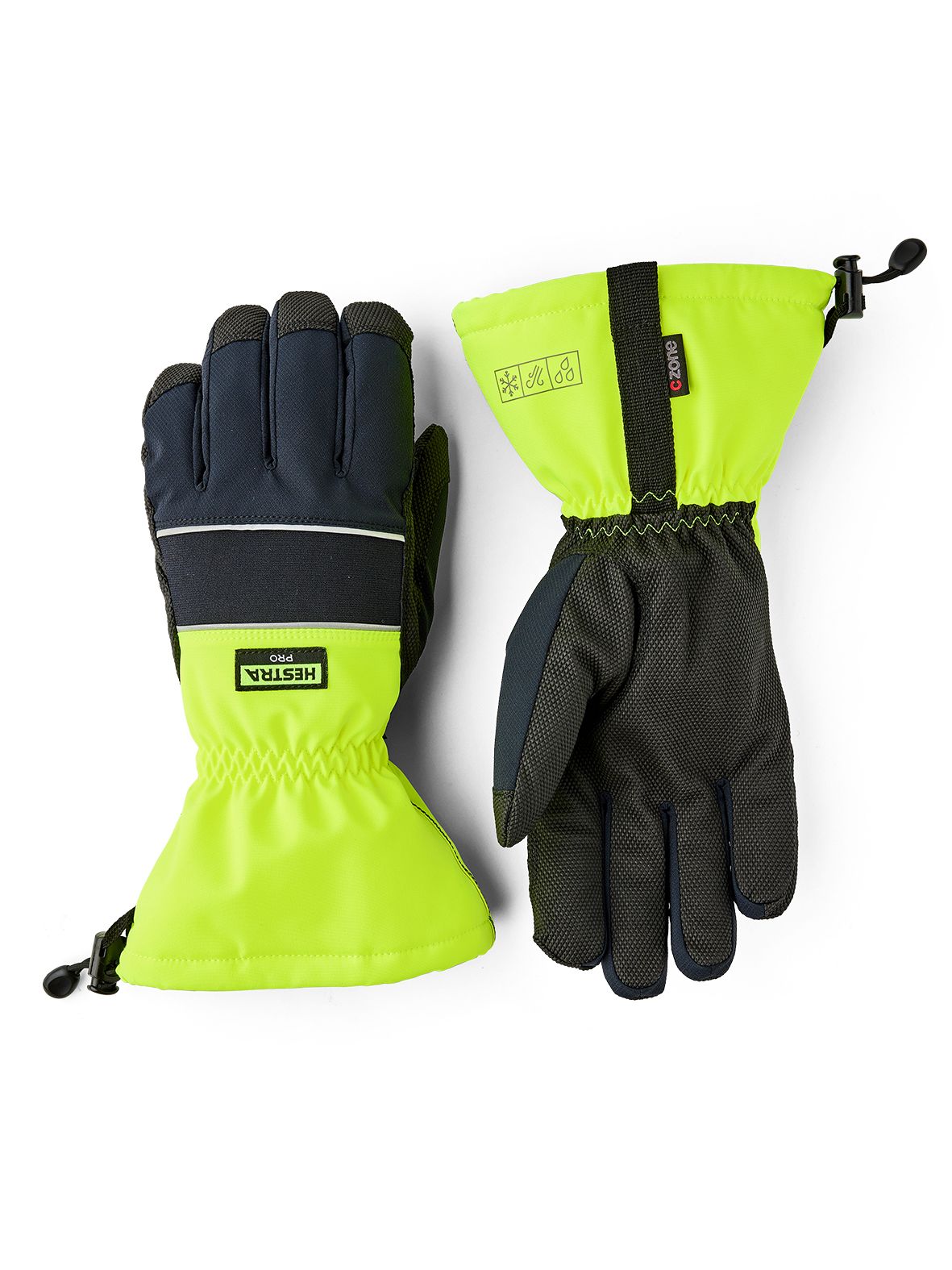 Hestra Pro Alba Czone Vinterhandske high-vis gul/svart 9