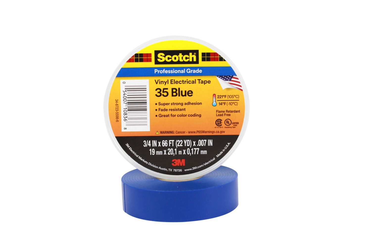 3M Scotch 35 Eltejp 19mm, 20m, blå
