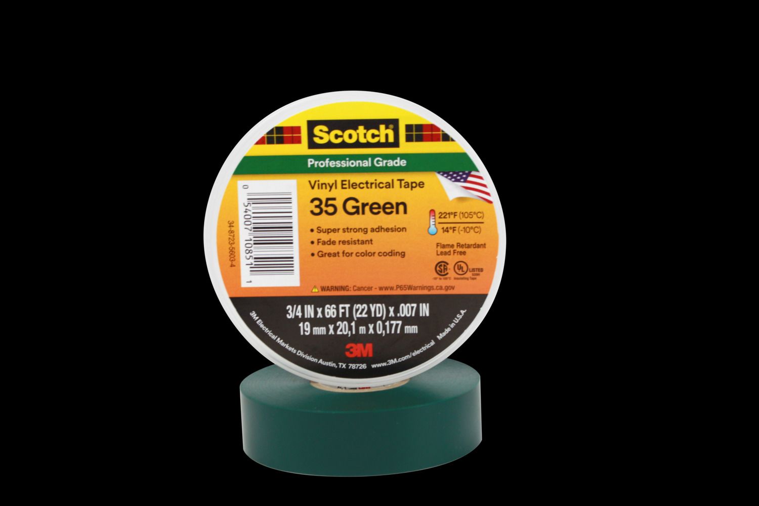 3M Scotch 35 Eltejp 19mm, 20m, grön