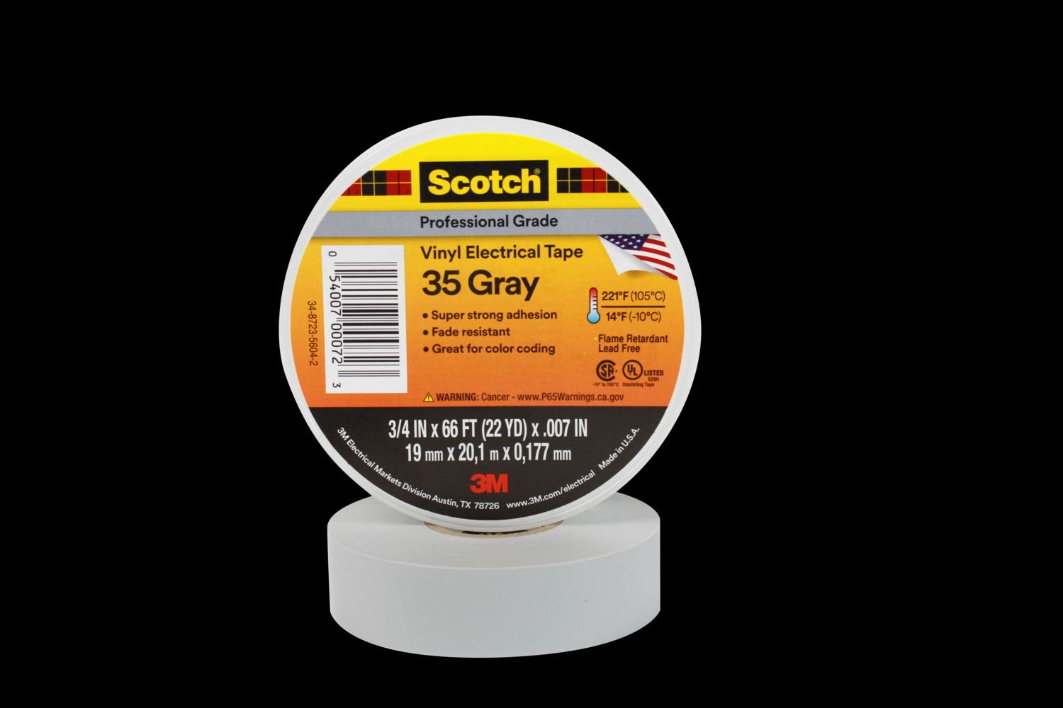 3M Scotch 35 Eltejp 19mm, 20m, grå