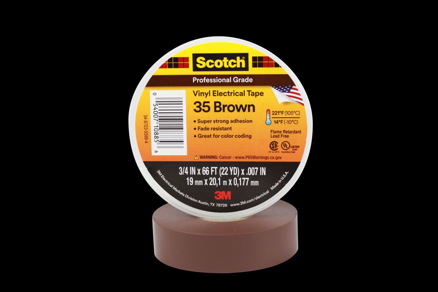 3M Scotch 35 Eltejp 19mm, 20m, brun