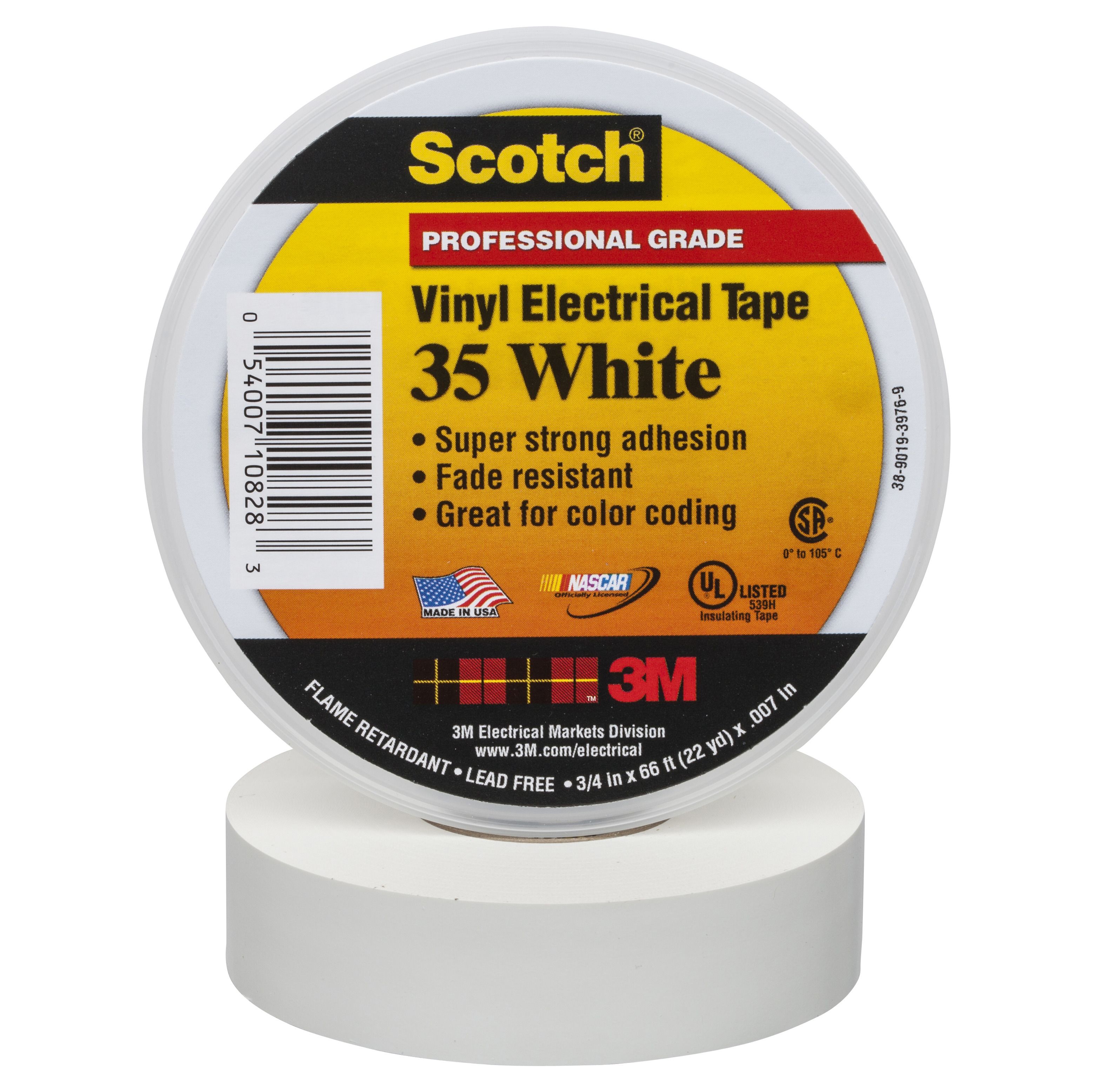 3M Scotch 35 Eltejp 19mm, 20m, vit