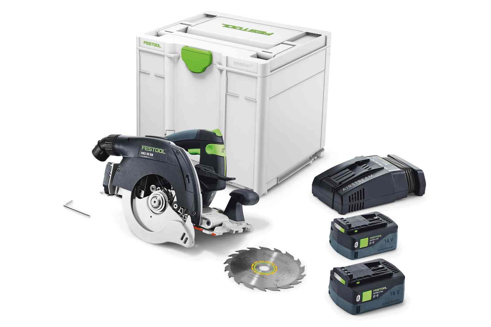 Festool 18 V HKC 55 5,0 EBI-Plus-SCA Cirkelsåg med batteri och laddare