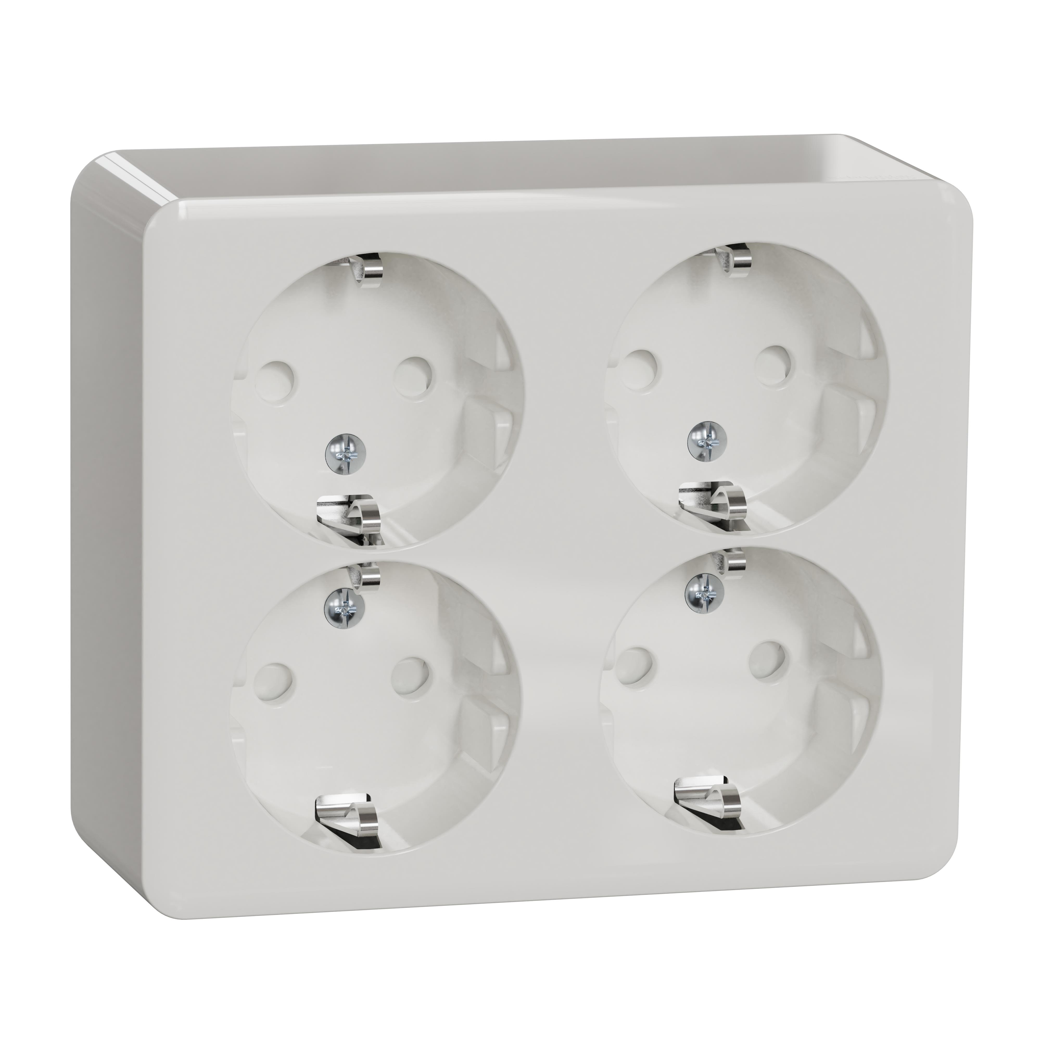 Schneider Electric WDE016088 Vägguttag 4-vägs
