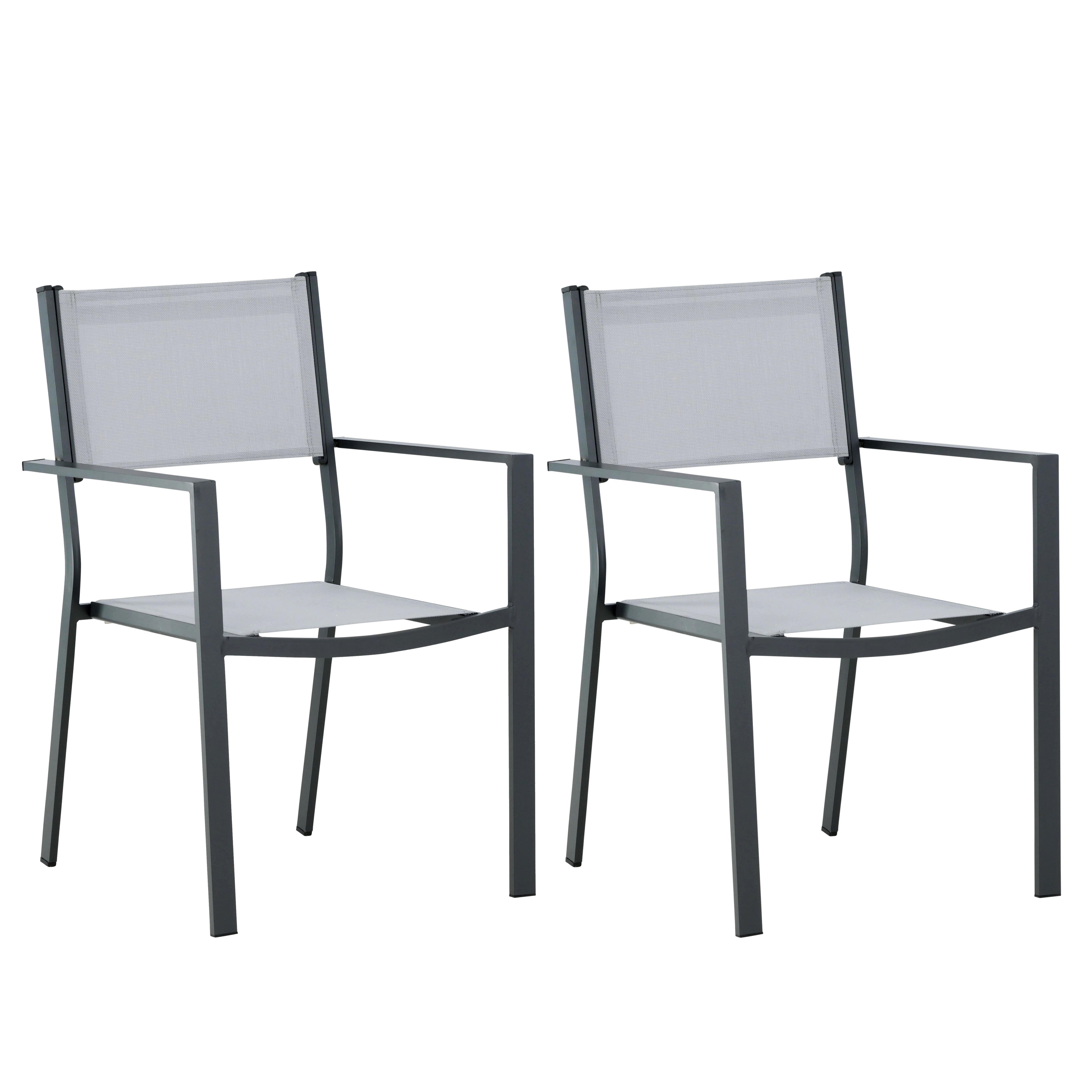 Venture Home Copacabana 4231-622 Karmstol 2-pack Svart/Grå