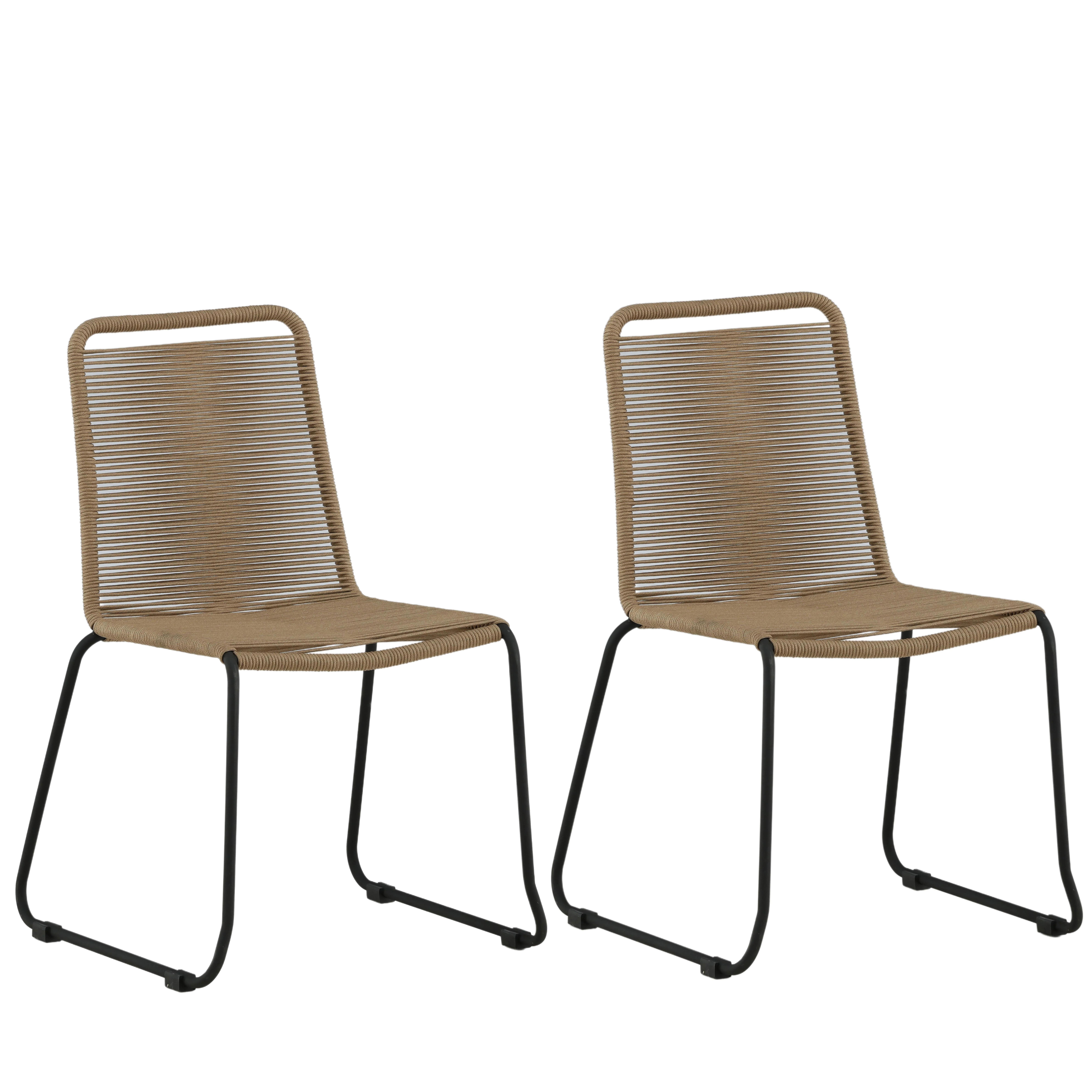 Venture Home Lindos 9323-027 Matstol 2-pack Svart/Brun