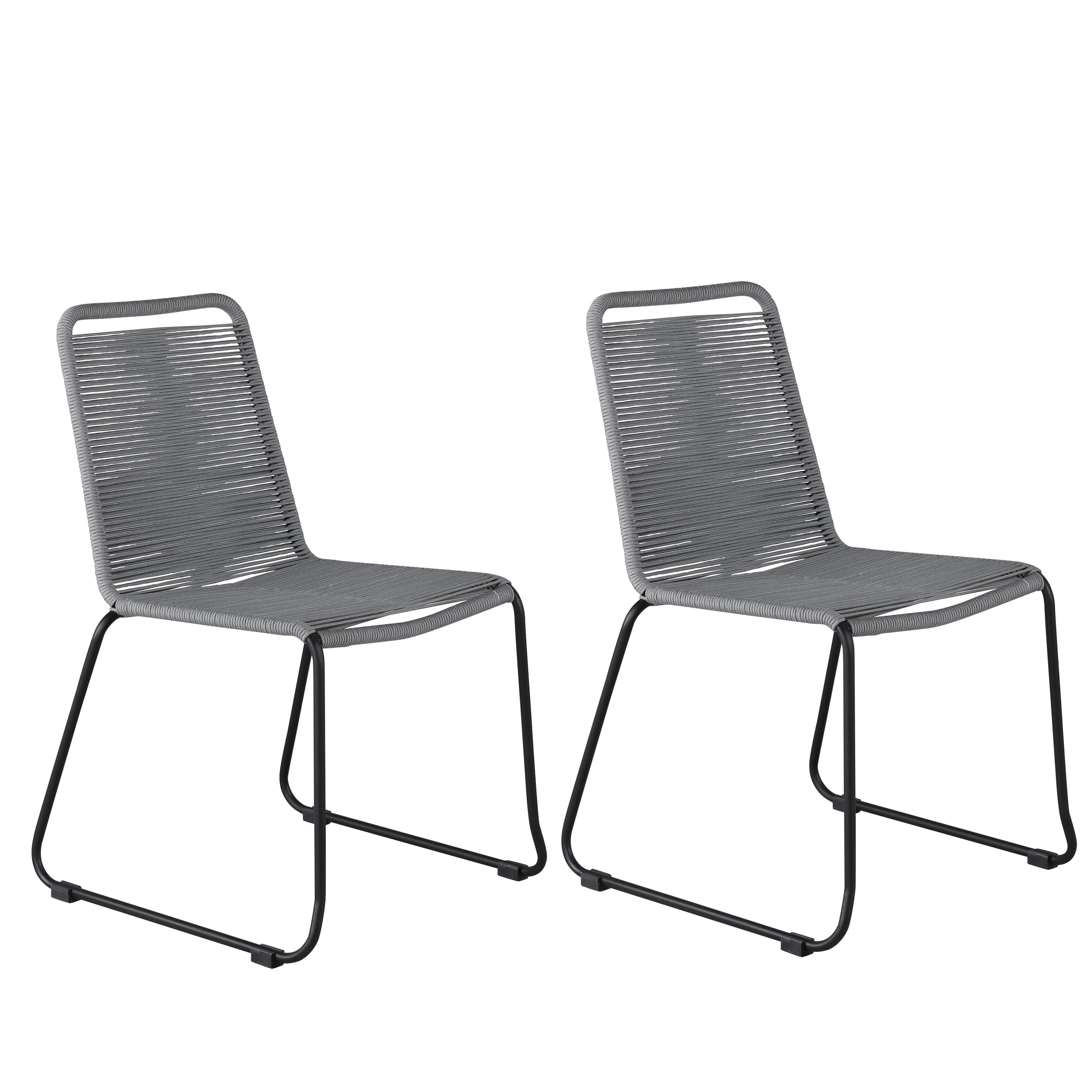 Venture Home Lindos 9323-013 Matstol 2-pack Svart/Grå