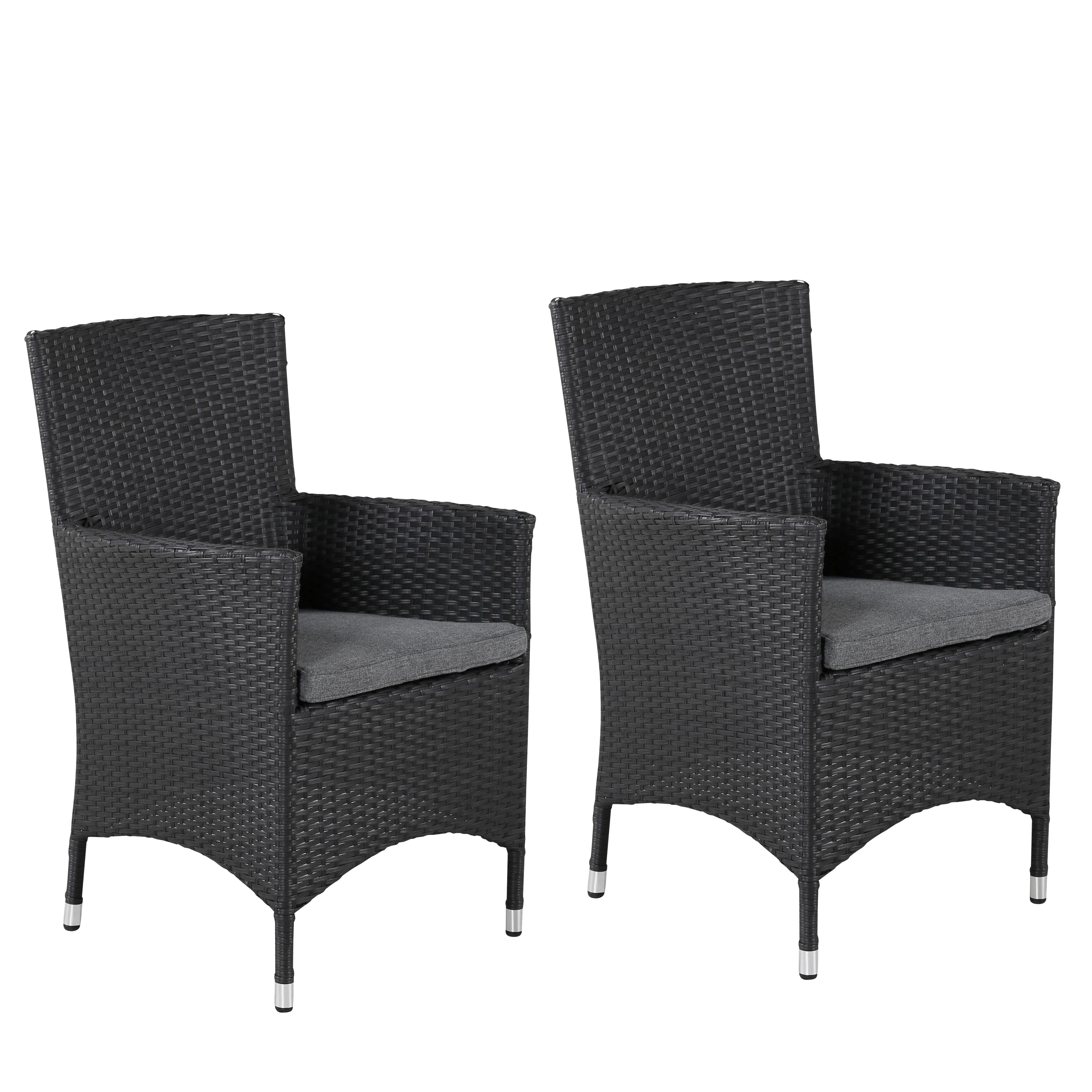Venture Home Malin 9136-001 Karmstol 2-pack, svart/grå