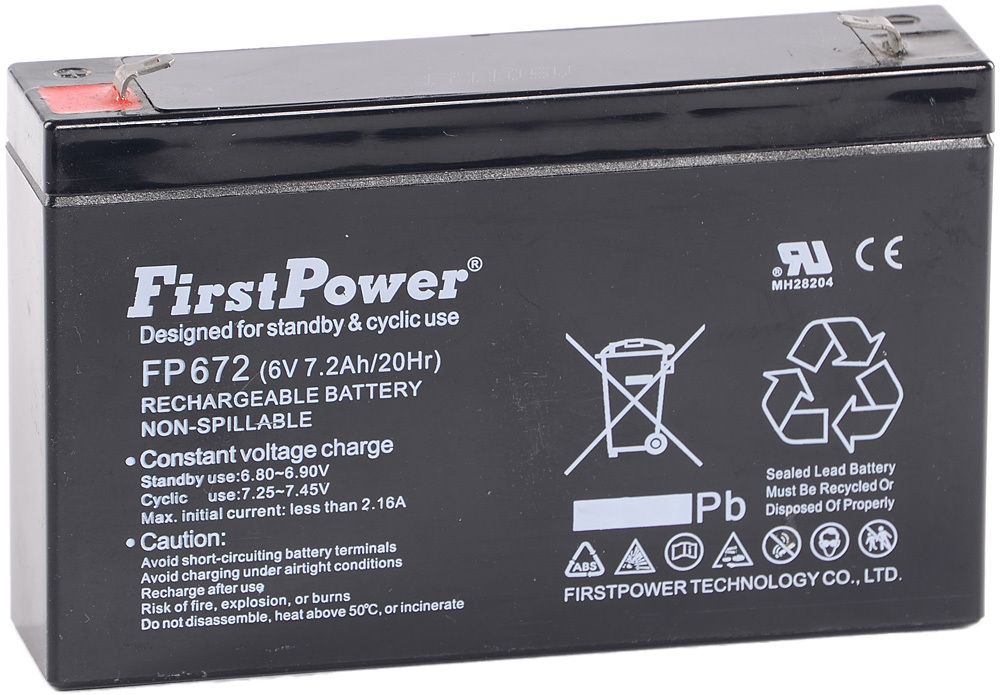 First Power FP672 Batteri 6V 7,2 Ah