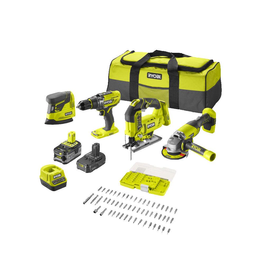 Ryobi R18CK4F-252S Verktygspaket med batteri och laddare