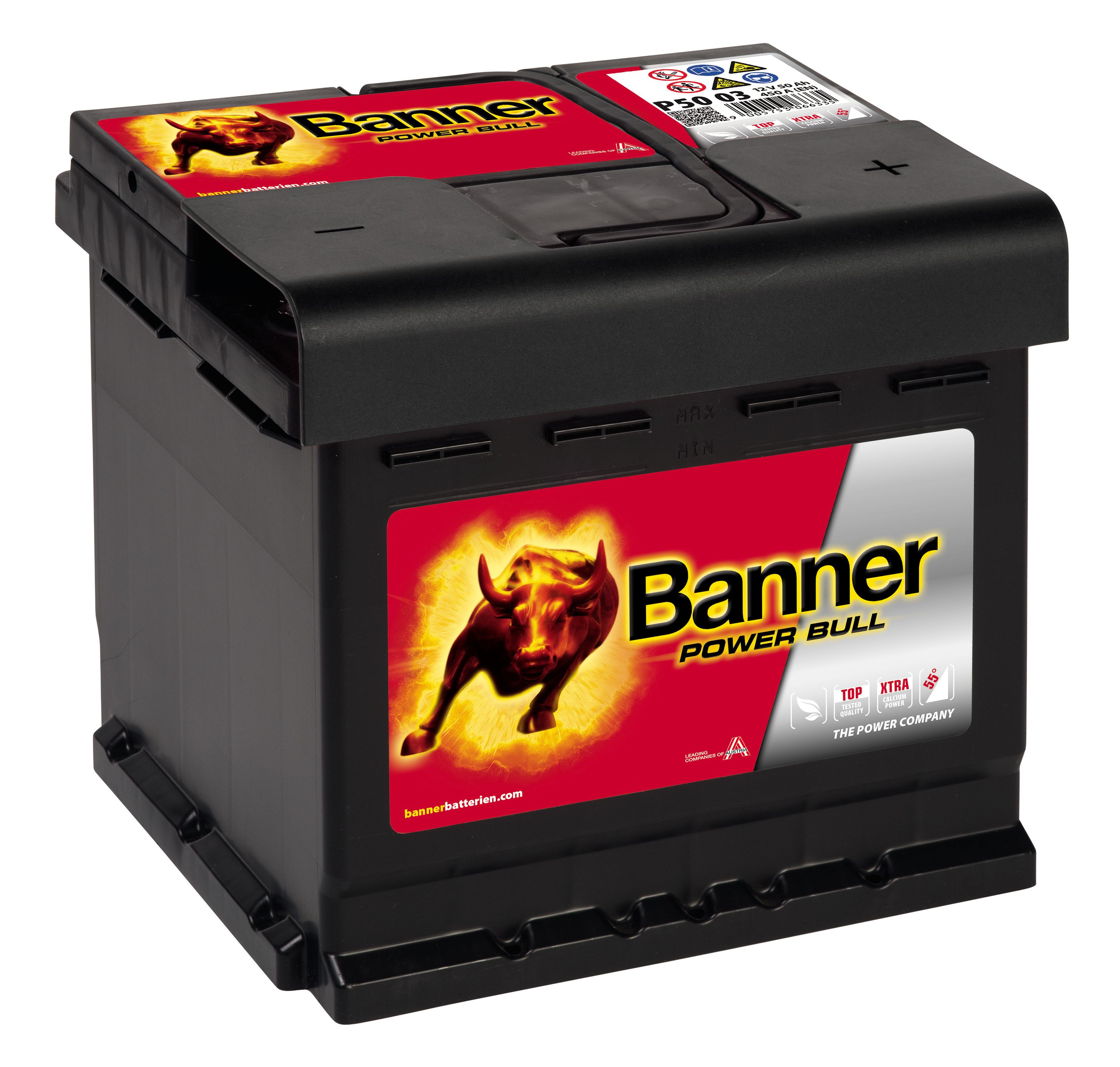 Banner Power Bull P5003M Startbatteri 12V, 50 Ah