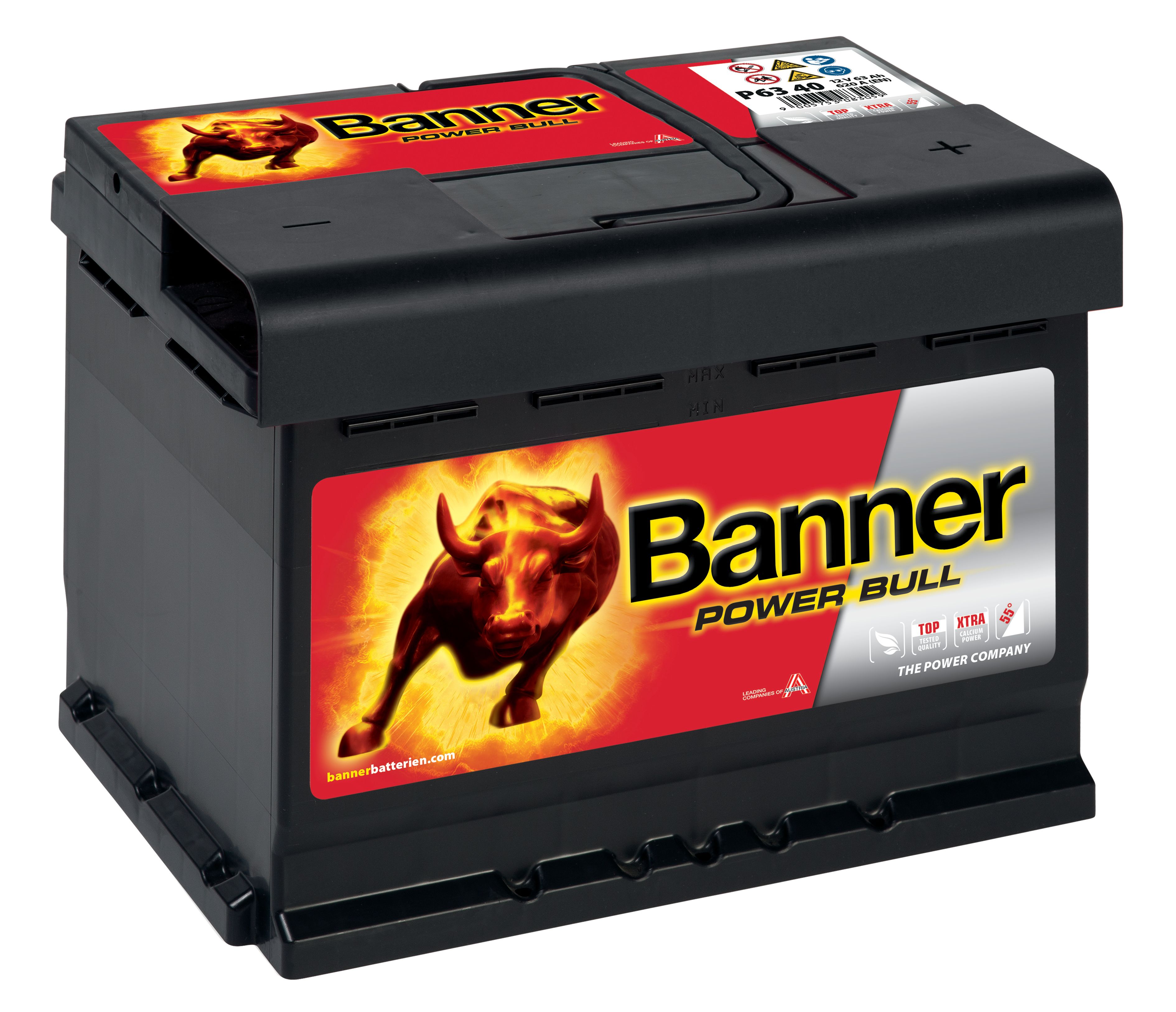 Banner Power Bull P6340M Startbatteri 12V, 63 Ah