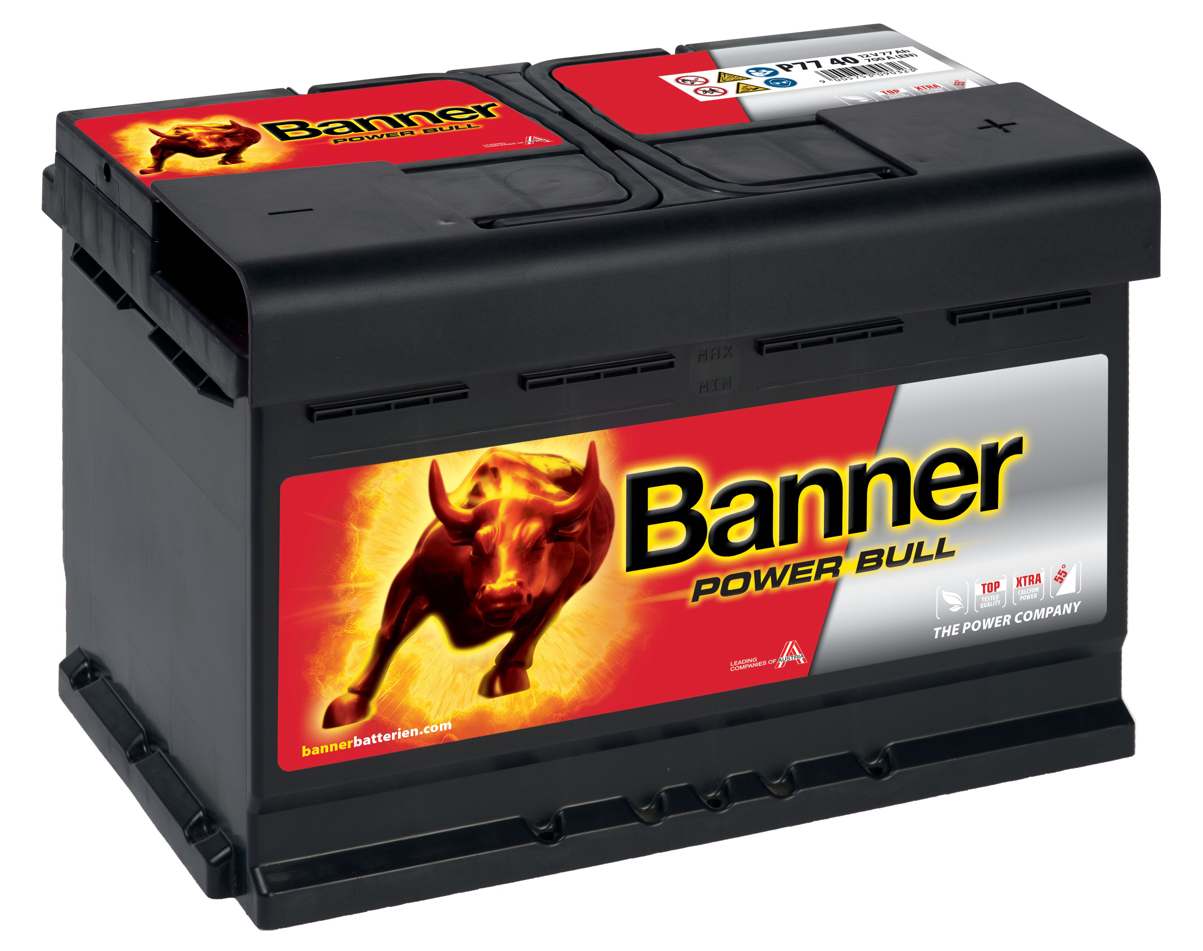 Banner Power Bull P7740M Startbatteri 12V, 77 Ah