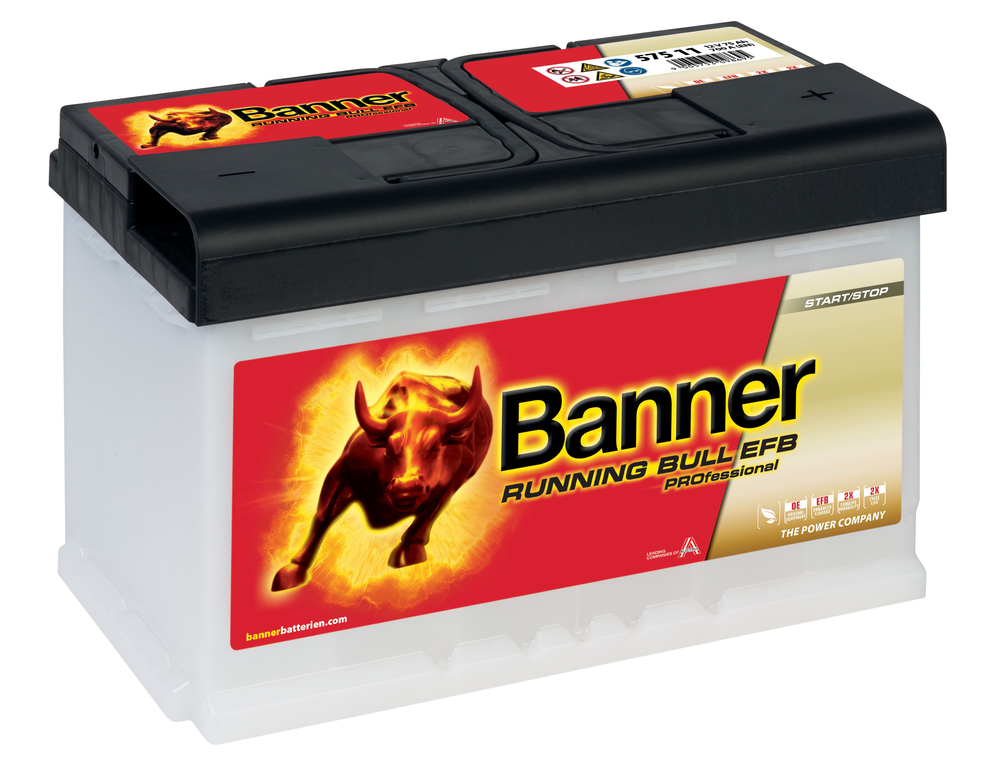 Banner Running Bull EFB PRO 57511M Startbatteri 12V, 75 Ah