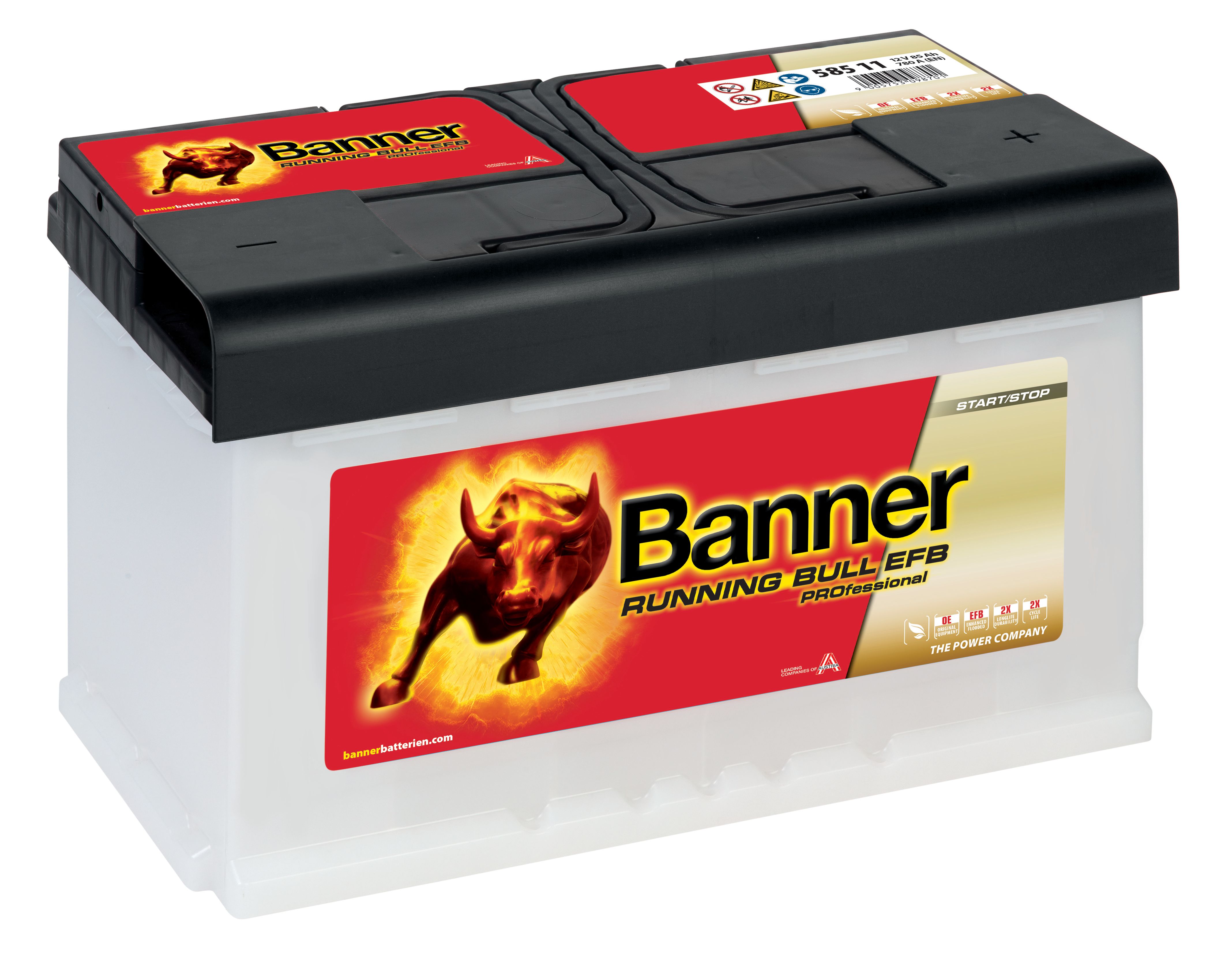 Banner Running Bull EFB PRO 58511M Startbatteri 12V, 85 Ah