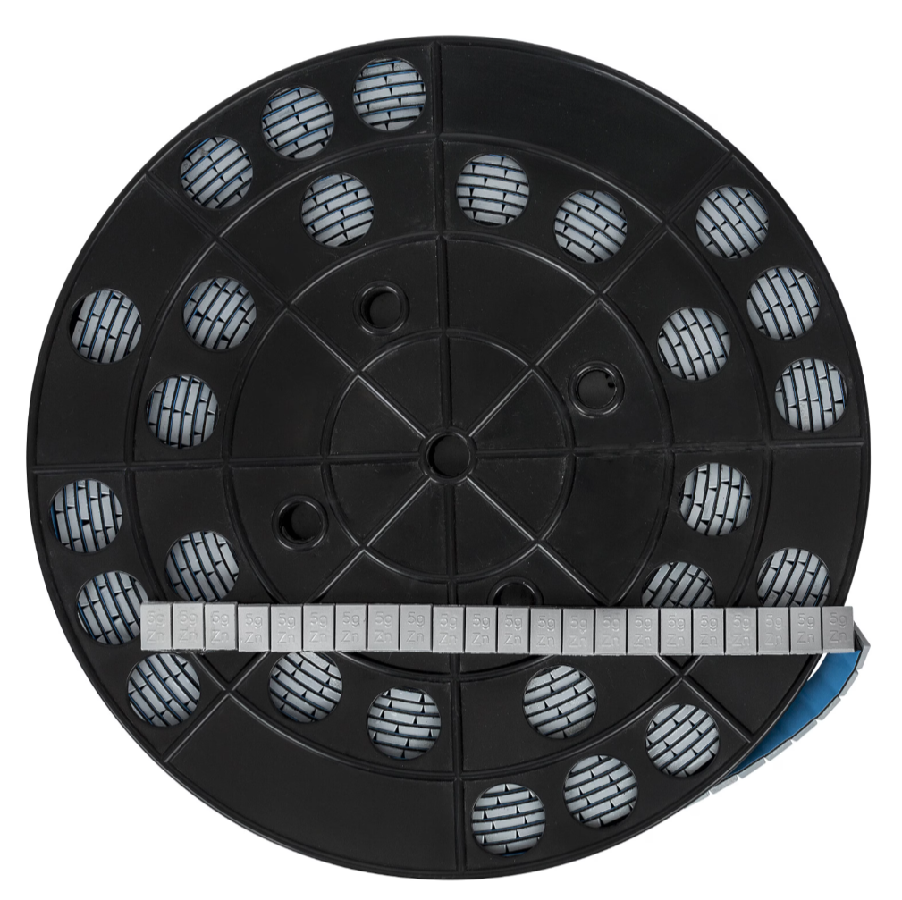 PELA 497015 Klistervekt på rull, i sink, 5 g, 1000-pakning