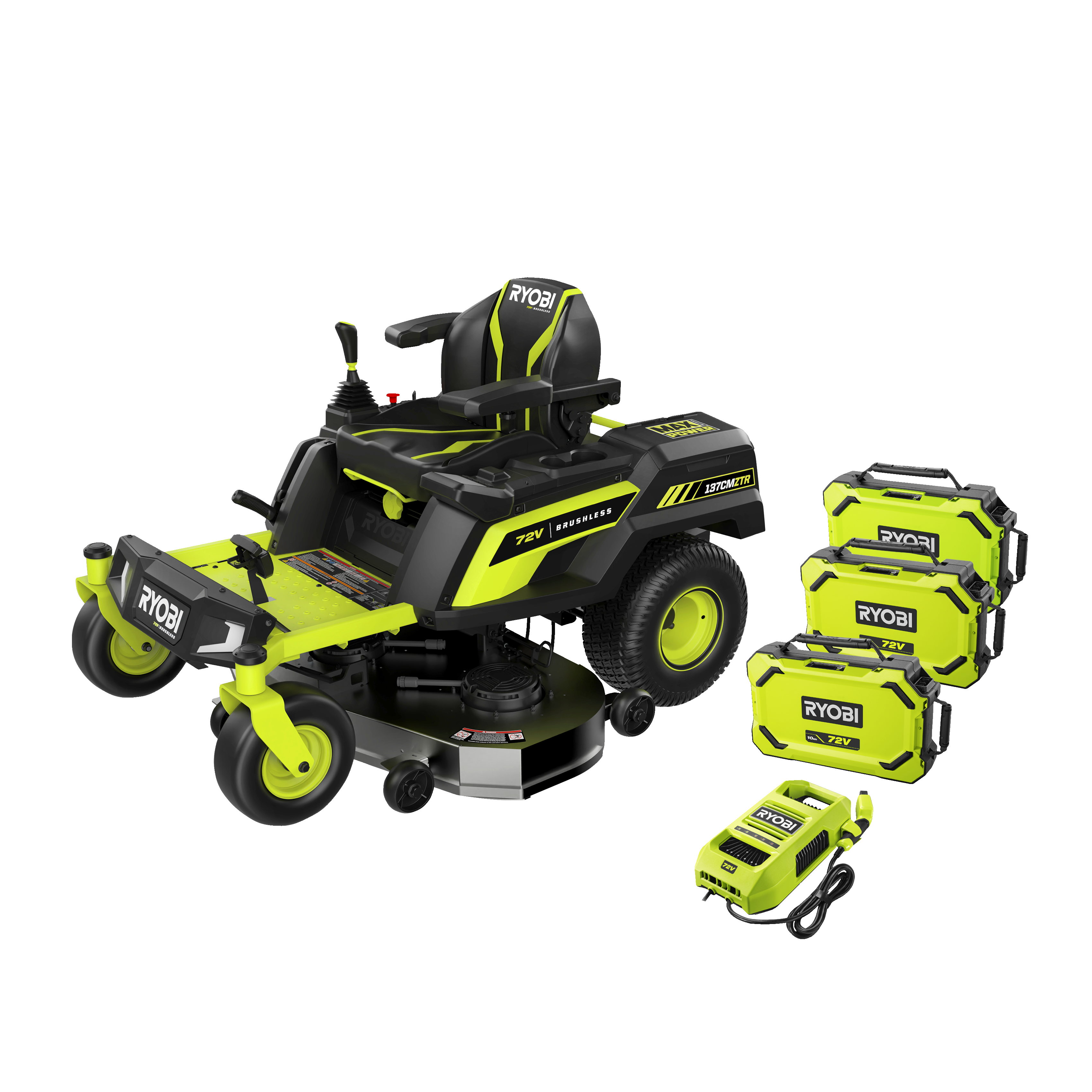 Ryobi MAX POWER RY72ZTRX137-310 Åkgräsklippare 72V, med laddare
