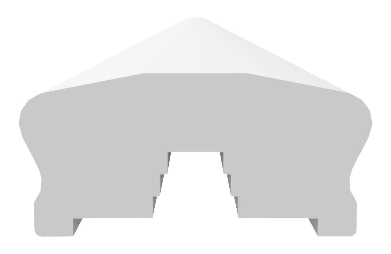 Jabo Arnö 26185 Överliggare 2400x95x45 mm, vit, böjd