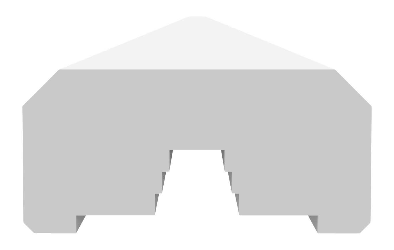 Jabo Arnö 26160 Över- och underliggare 2400x95x45 mm, vit, avfasad