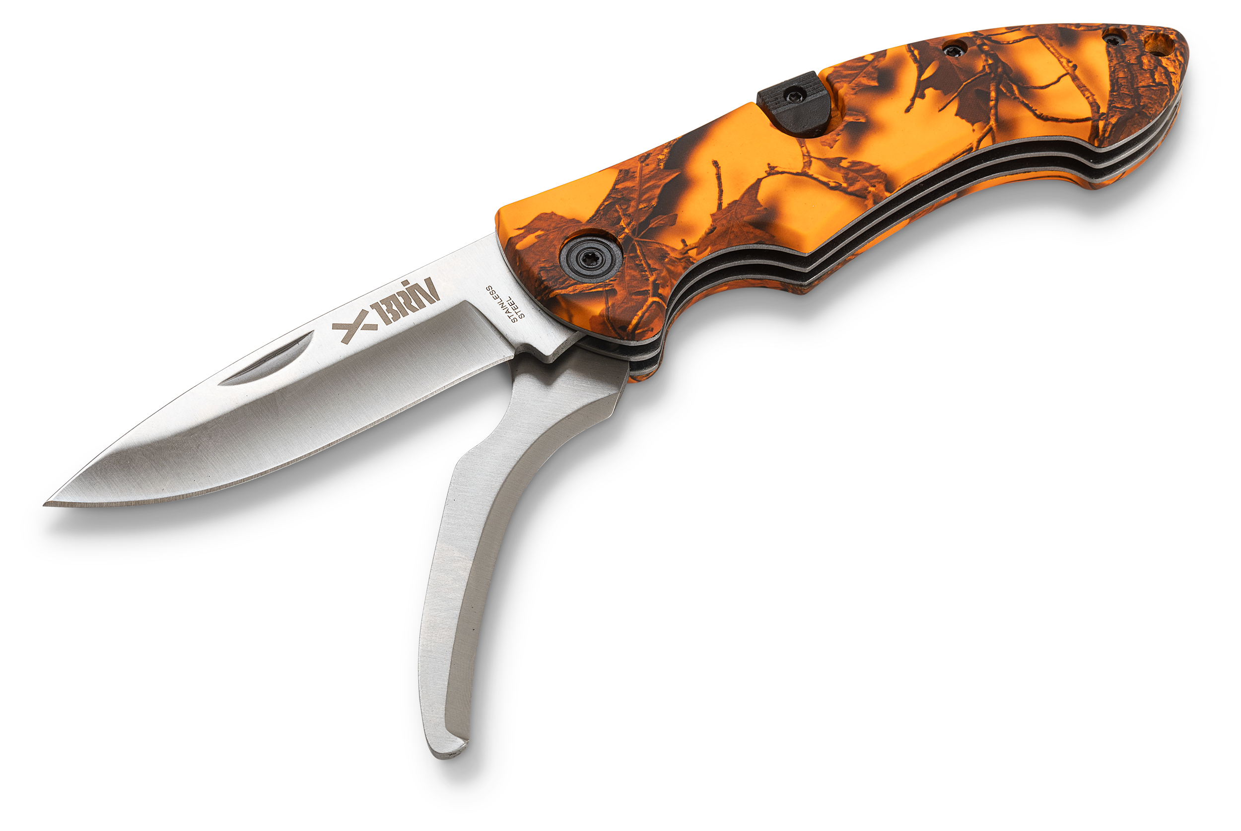 BRIV Belly Orange Camo Buköppnarfällkniv 200 mm