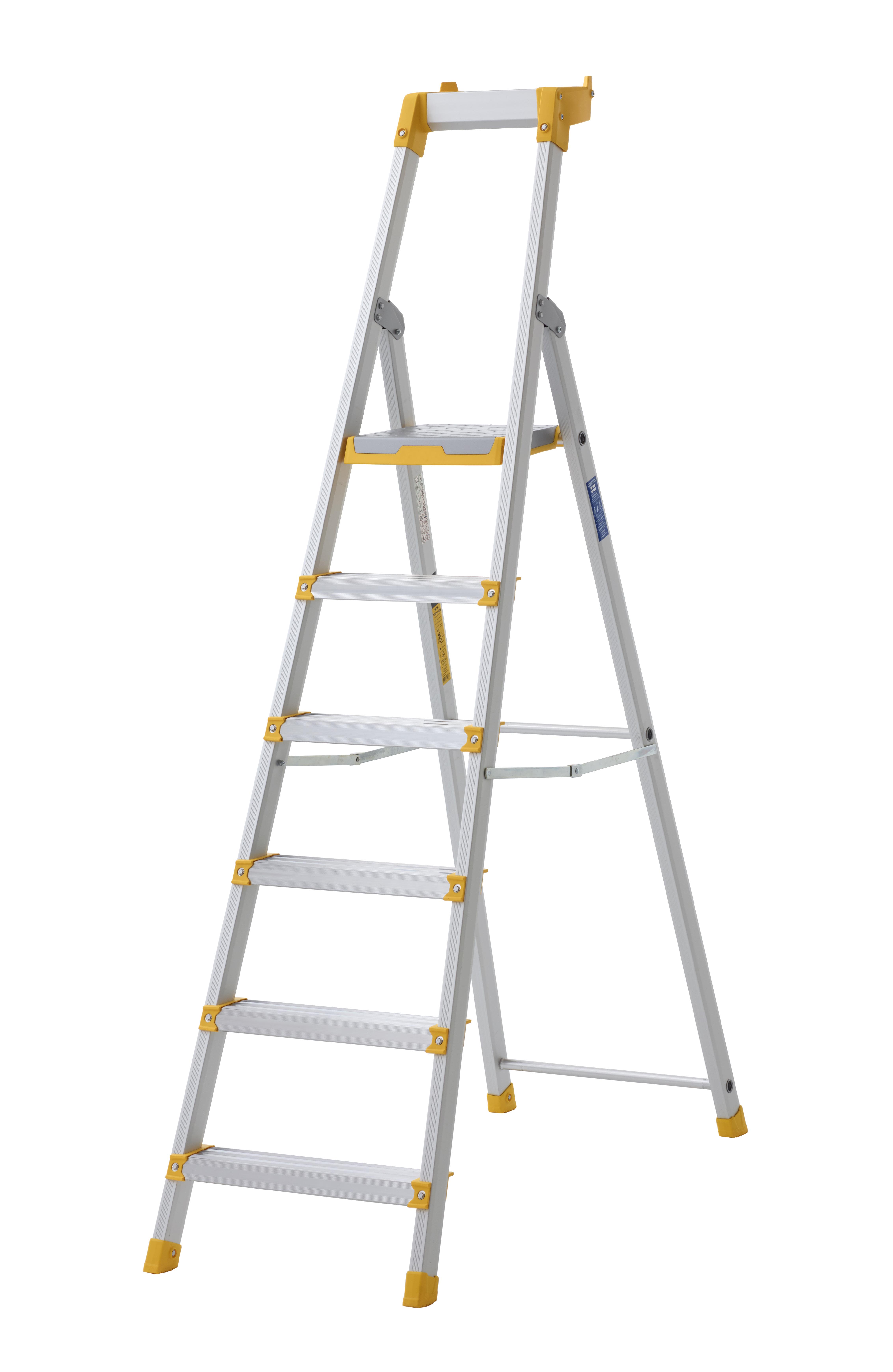 W.steps 55P Tasotikas sertifioidulla alumiinilla 6 askelmaa, 2110 mm