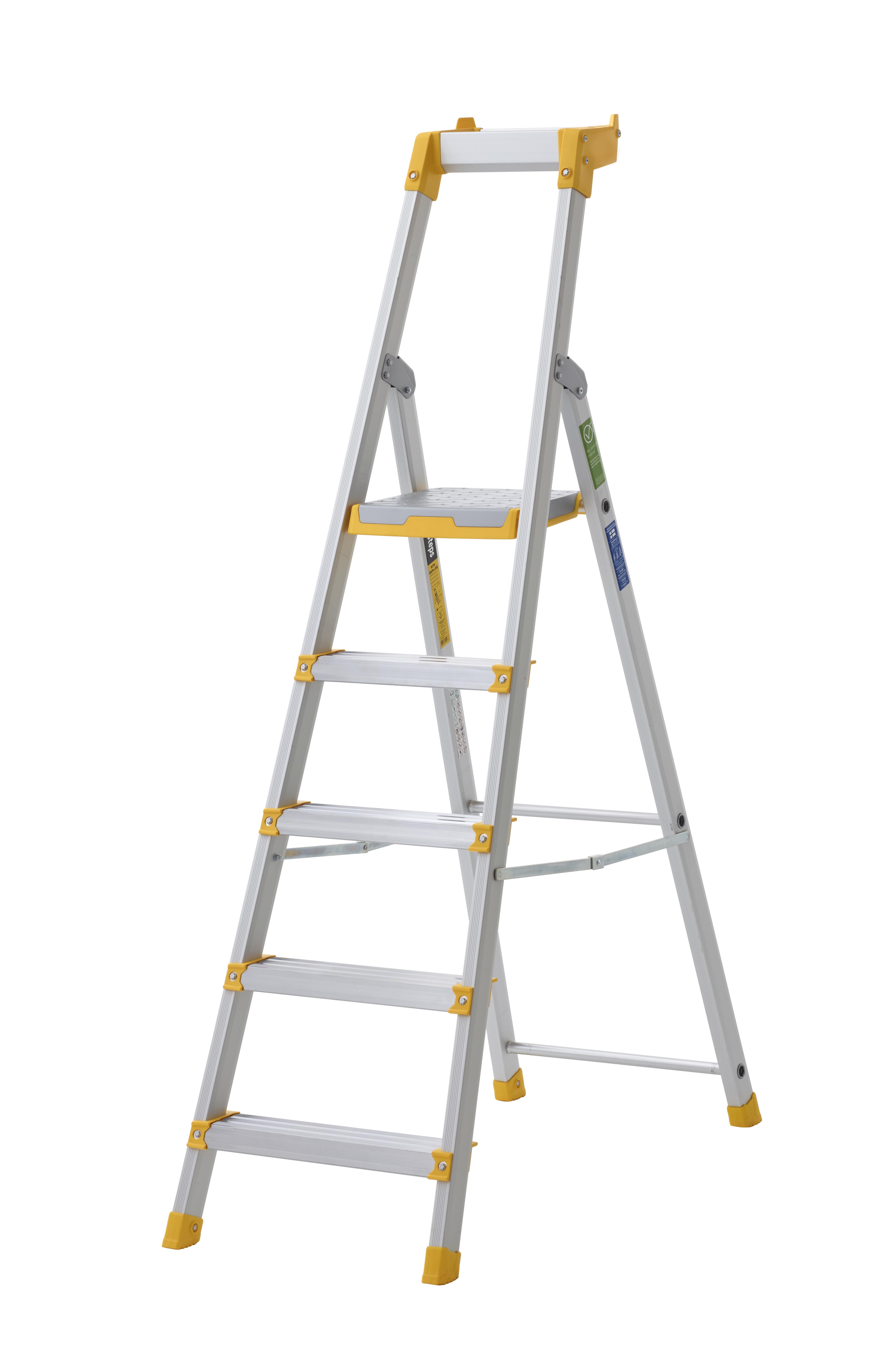 W.steps 55P Trappstege med certifierat aluminium 5 steg, 1860 mm