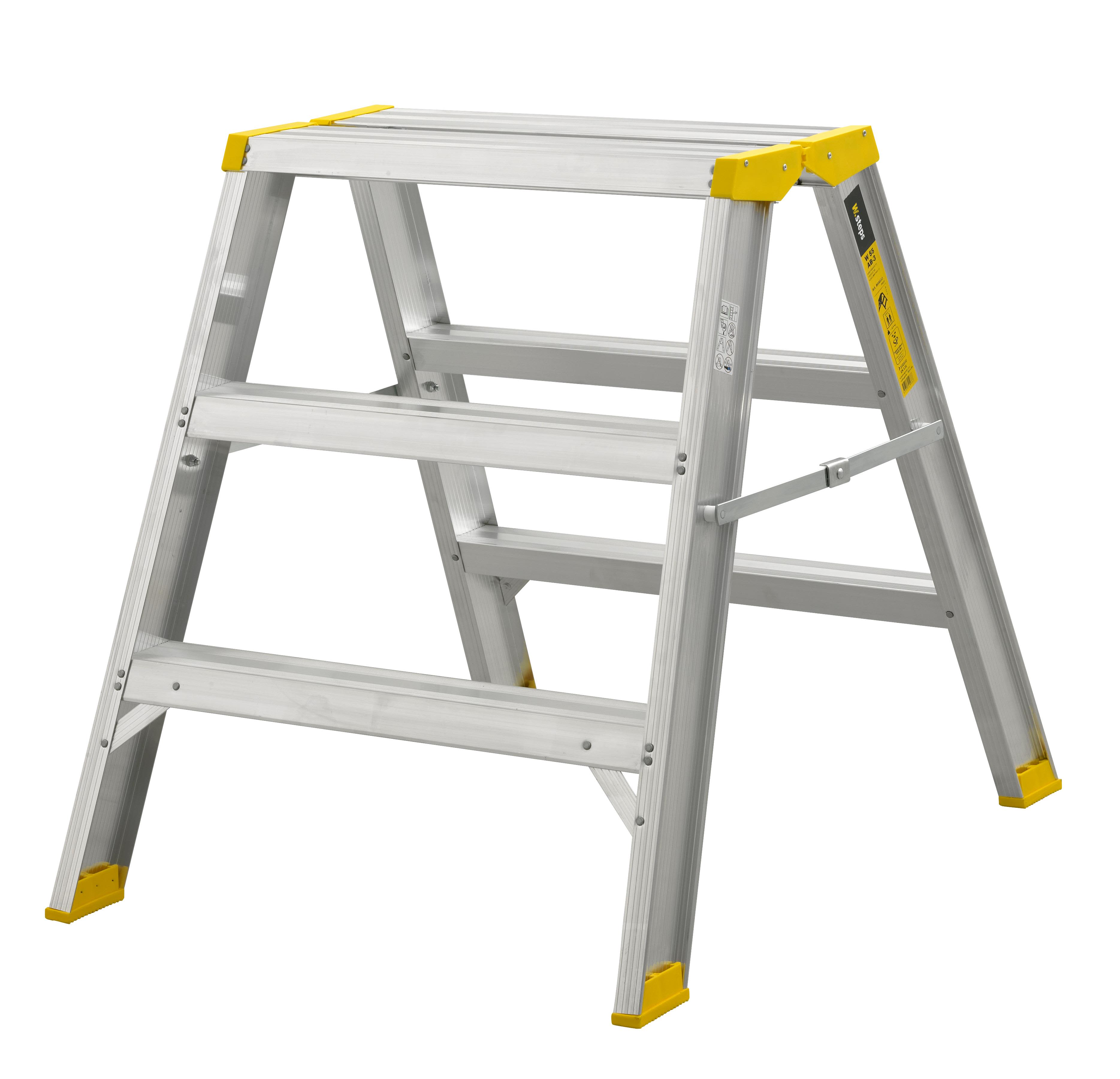 W.steps 55AB Stegpall med certifierat aluminium 3-steg