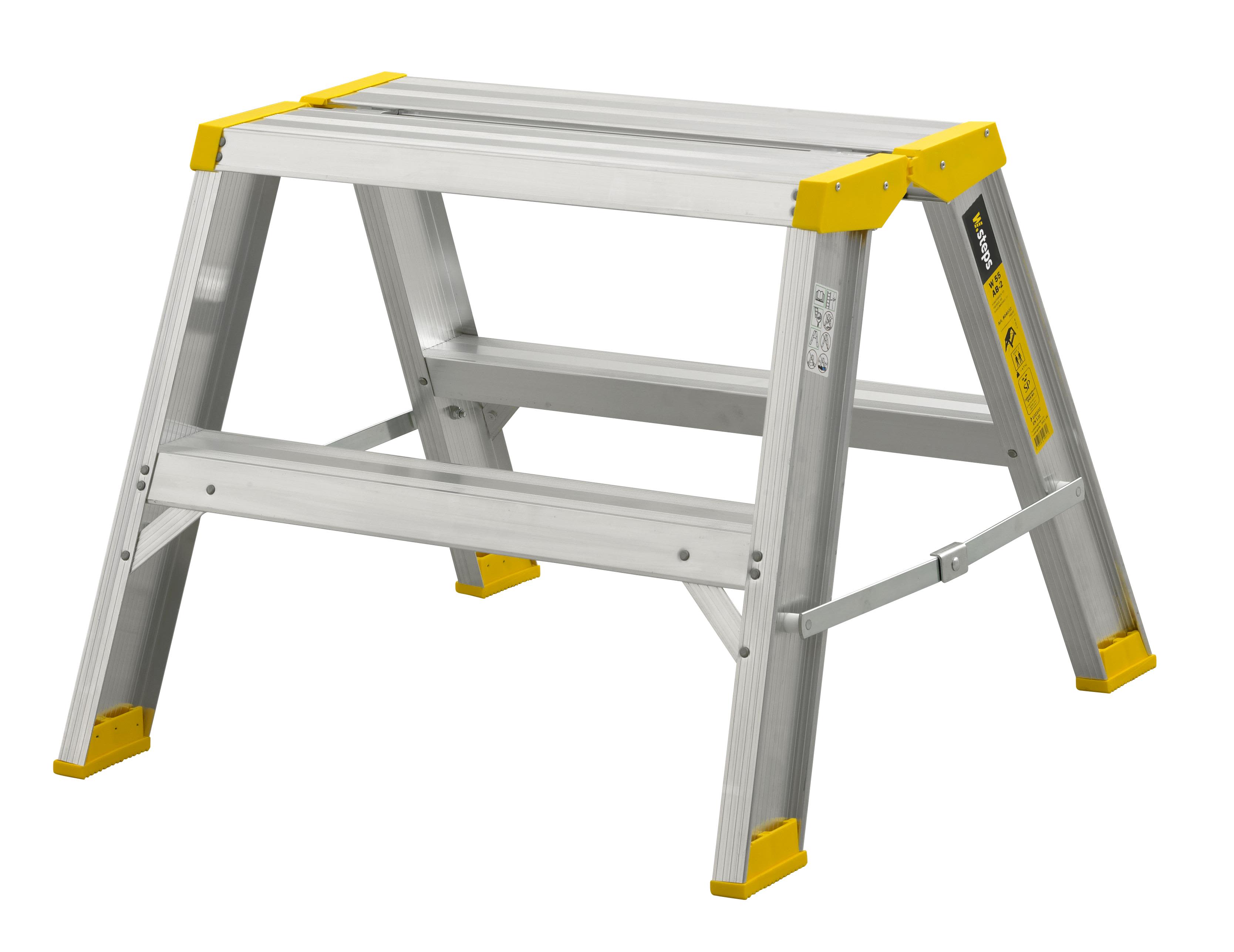 W.steps 55AB Arbejdsskammel med certificeret aluminium 2-trins