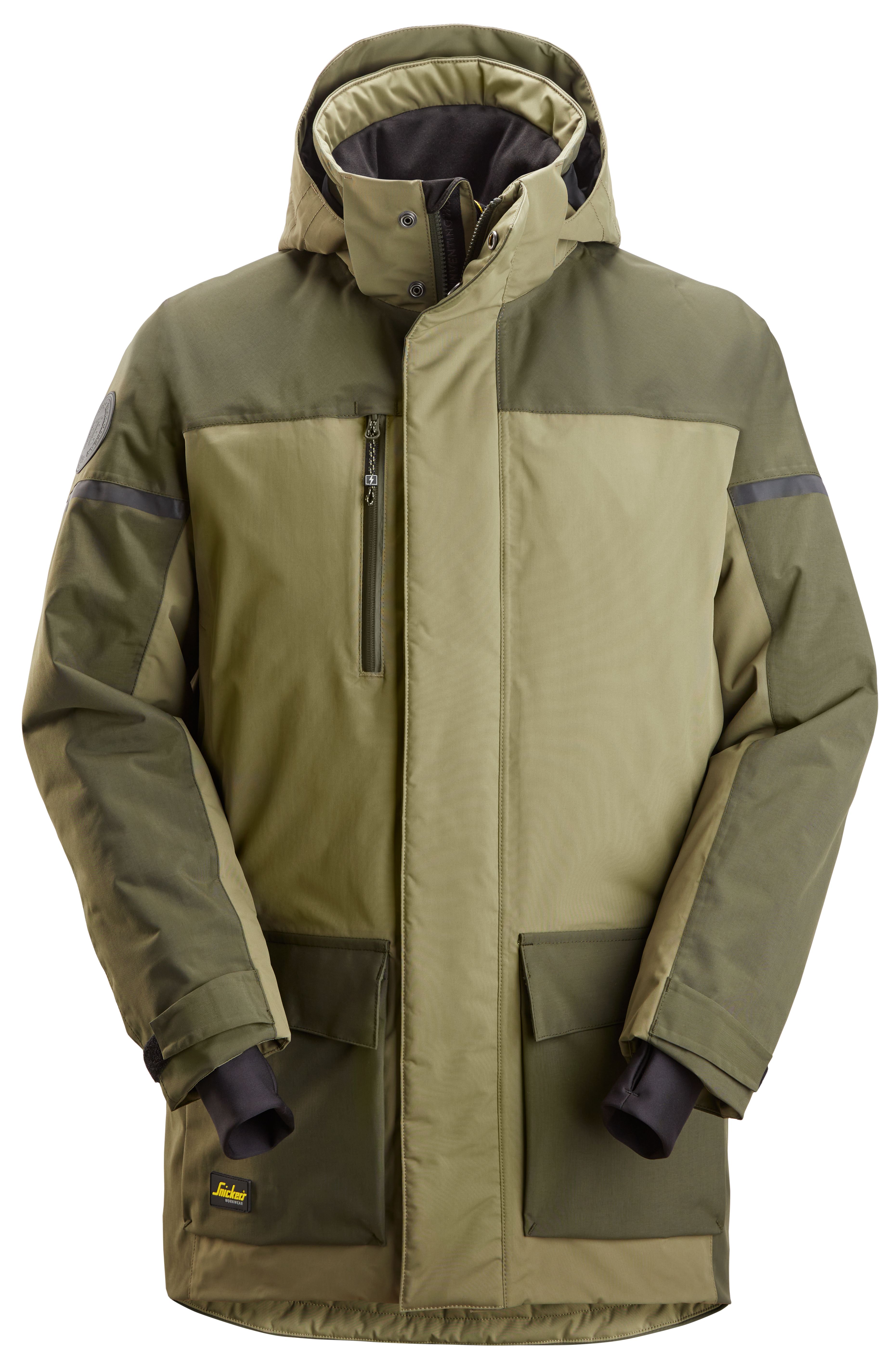 Snickers Workwear 1801 Vinterparkas khaki grønn XL