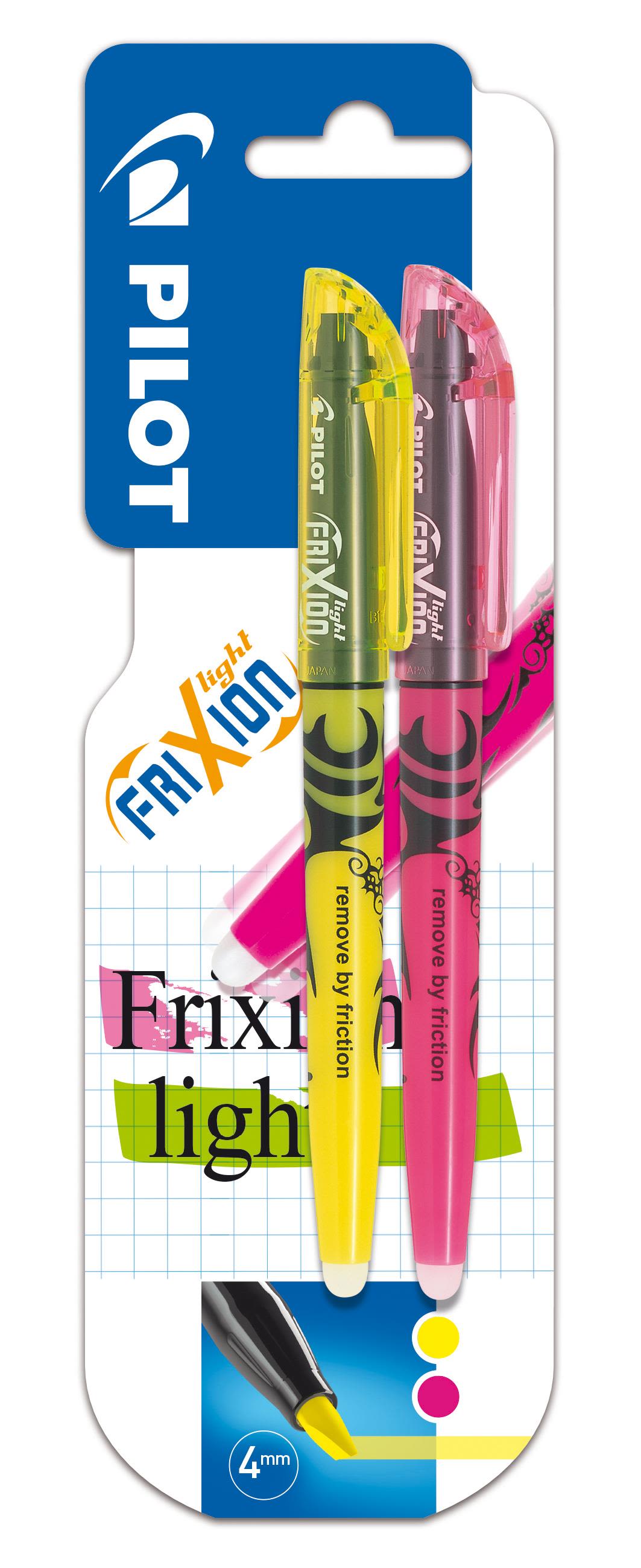 Pilot FriXion Light Markeringspenn kan viskes ut, gul/rosa, 2-pakk