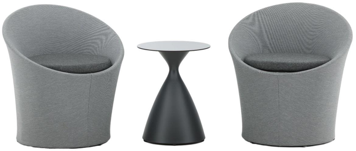 Venture Home Spoga 2078-408 Caféset bord, stolar, svart/grått