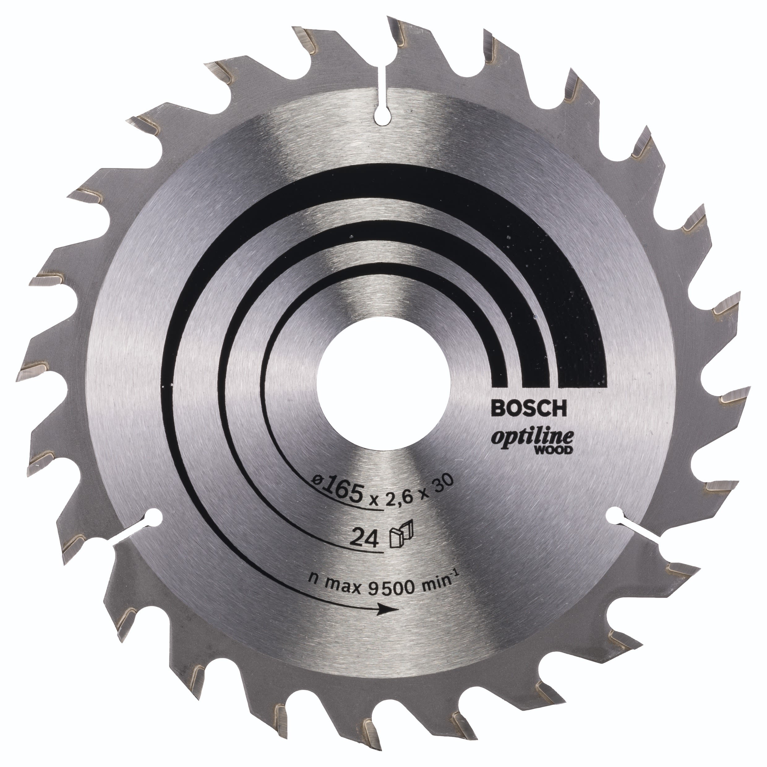 Bosch 2608640602 Cirkelsågklinga 24T ATB OPTI 24T,Ø Hål 30 mm, Ø Klinga 165 mm