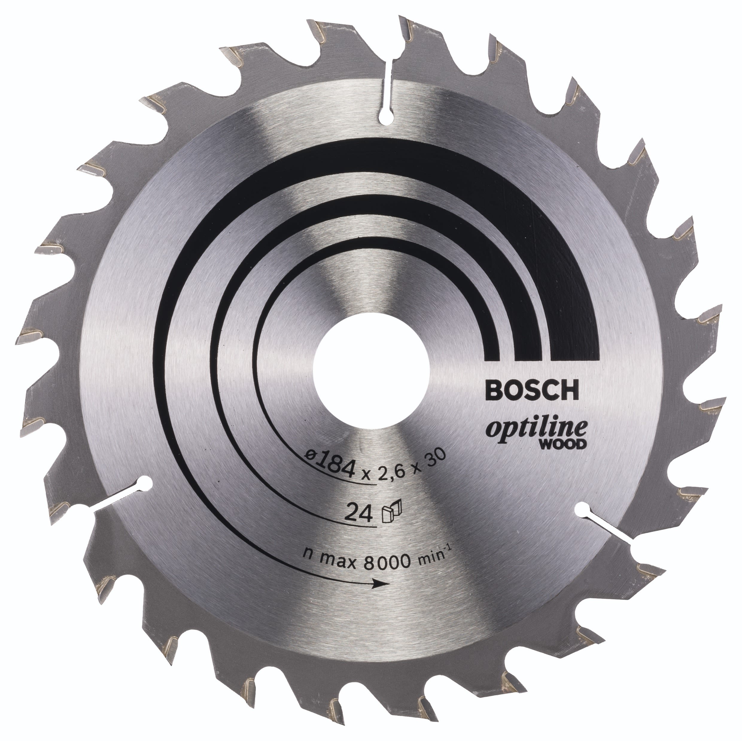 Bosch 2608640610 Cirkelsågklinga 24T ATB OPTI 24T,Ø Hål 30 mm, Ø Klinga 184 mm