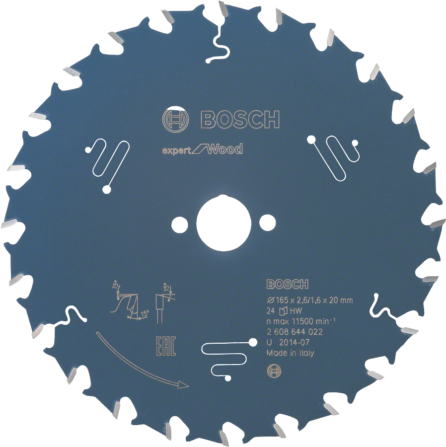 Bosch Expert for Wood 2608644022 Cirkelsågklinga 165x20x2.6 mm, 24T 165x20x2.6 mm, 24T