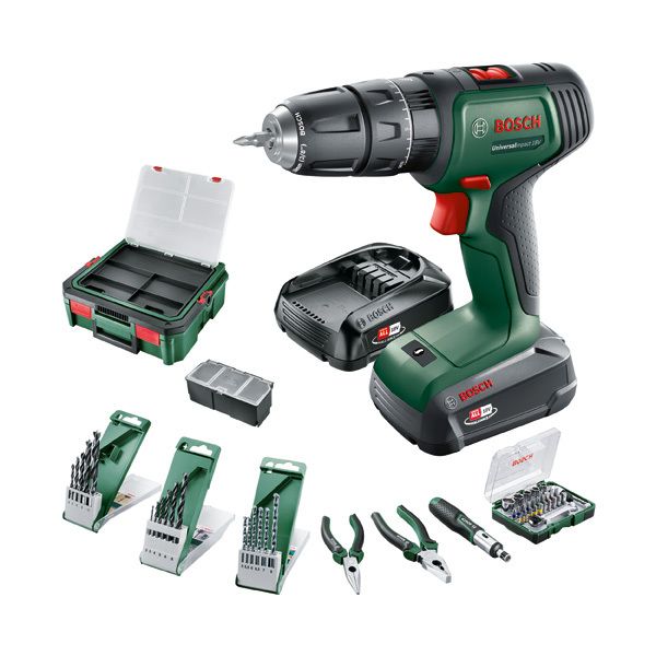 Bosch 18V 1,5/2,5A 46 AC Slagborrmaskin med batteri och laddare