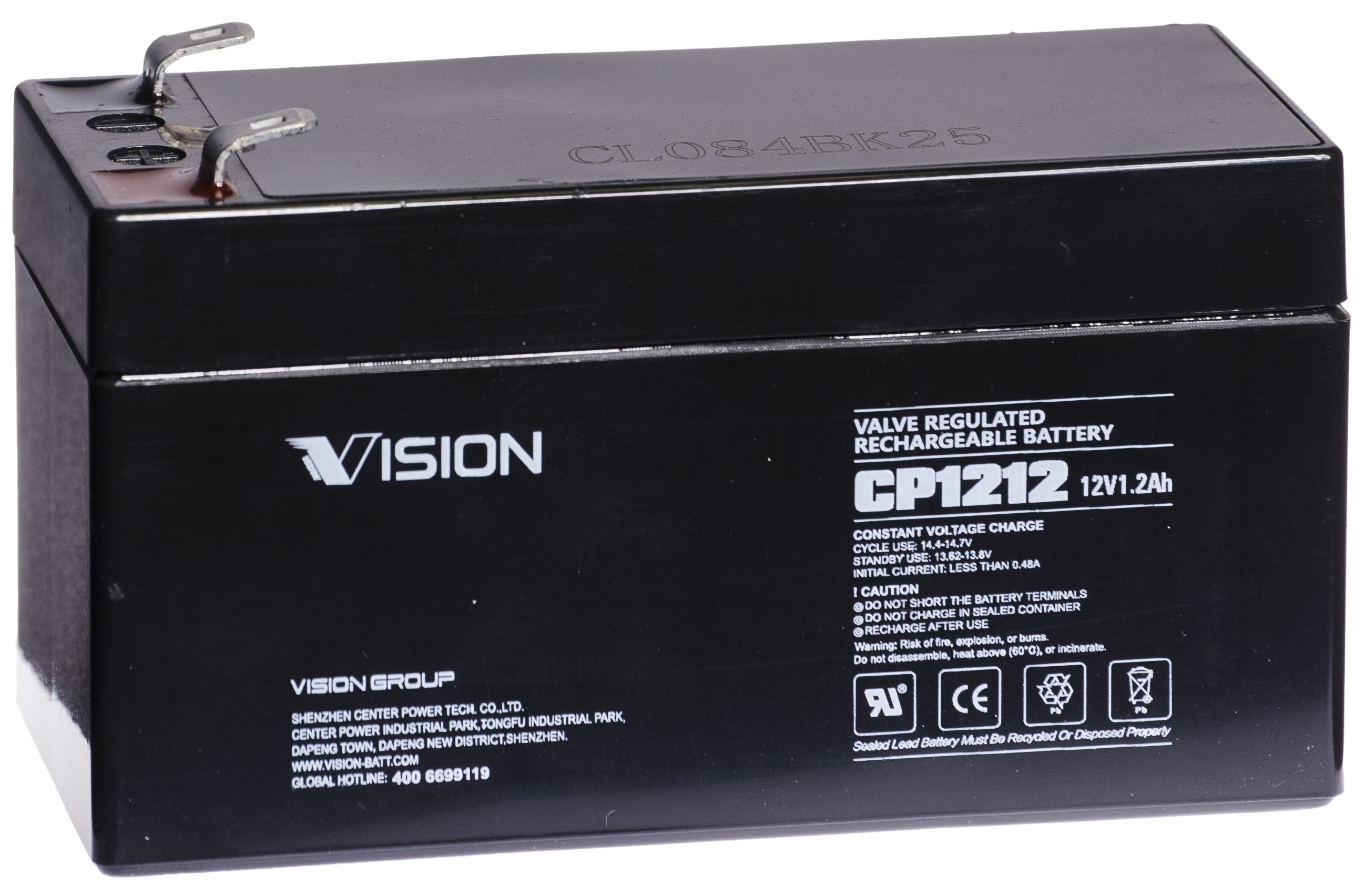 Vision CP1212 Batteri 12V 1.2 Ah