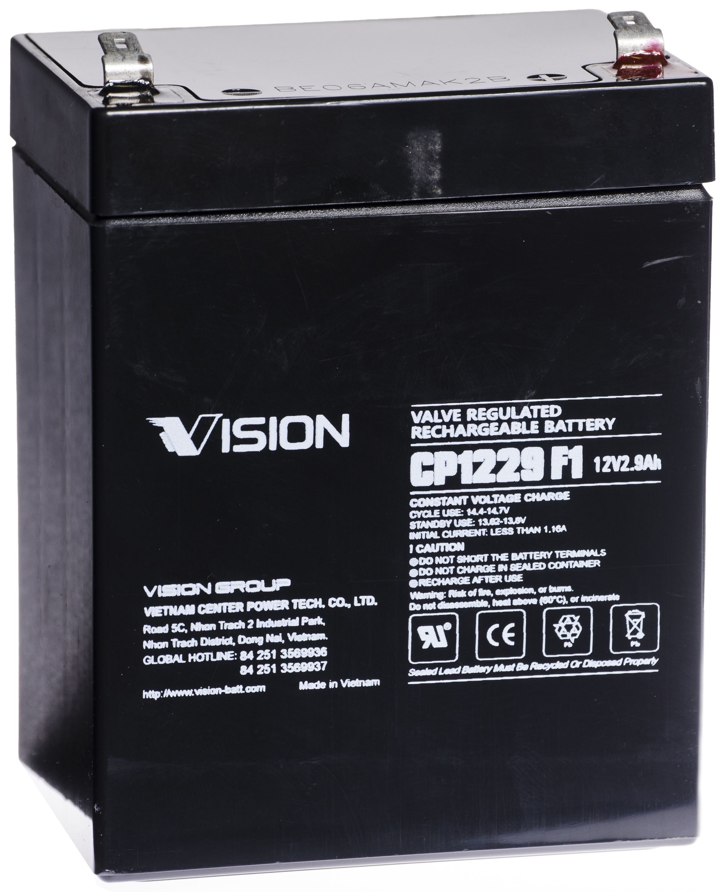 Vision CP1229 Batteri 12V 2,9 Ah