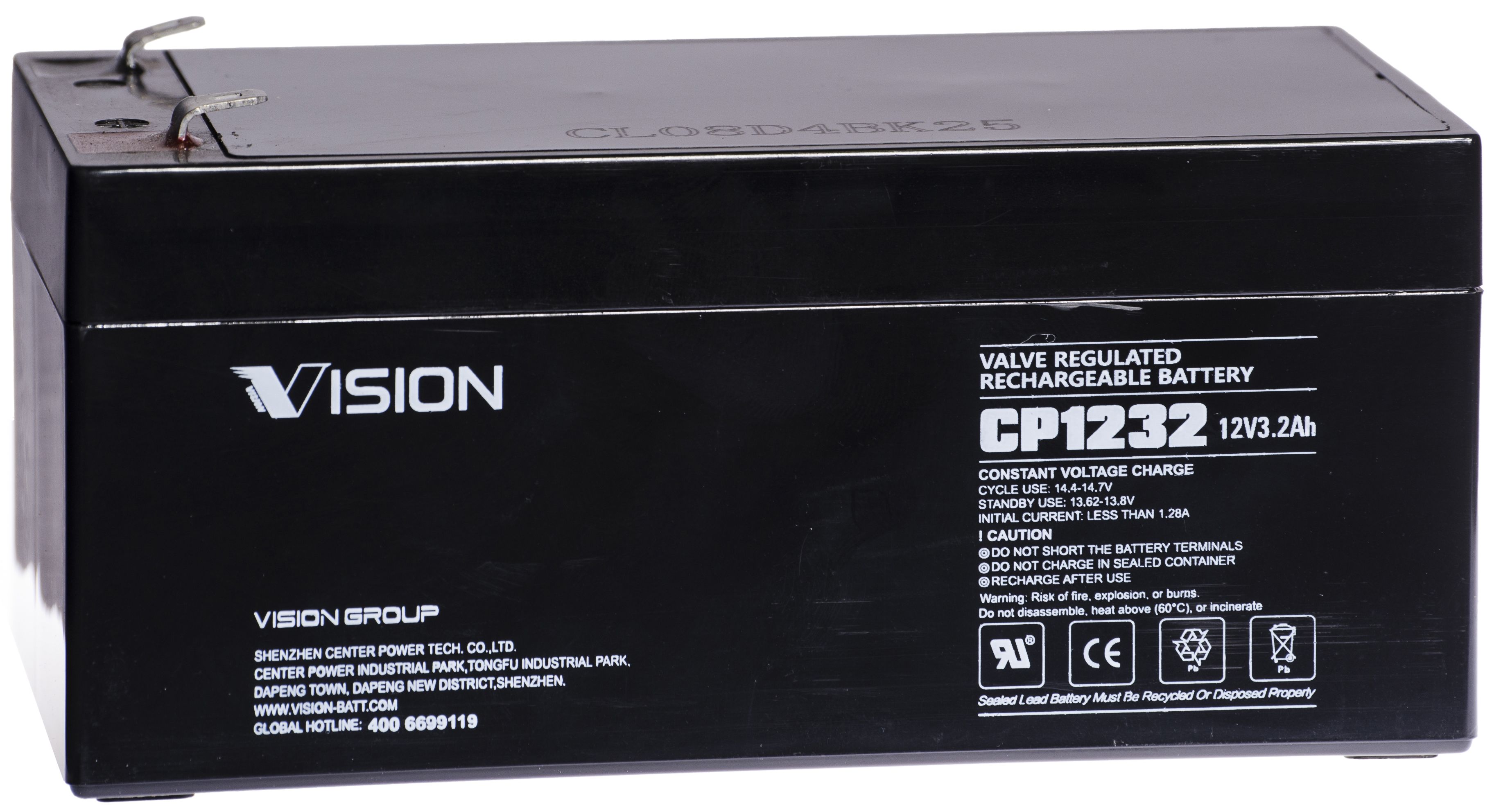 Vision CP1232 Batteri 12V 3.2 Ah