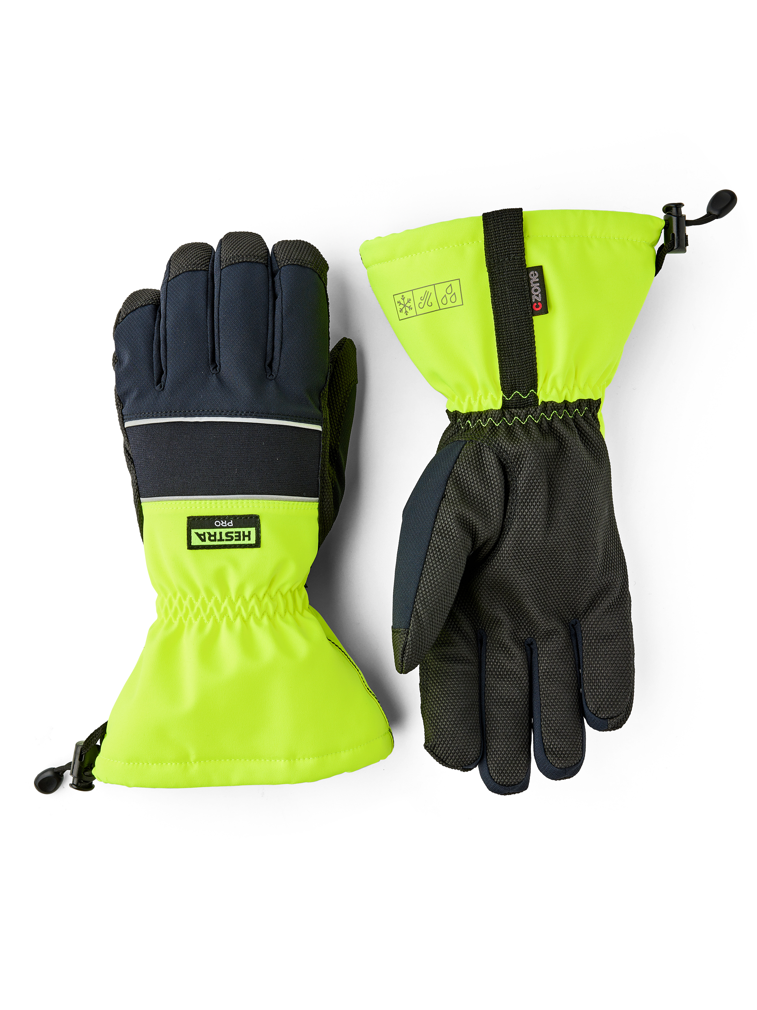 Hestra Pro Alba Czone Vinterhandske high-vis gul/svart 10