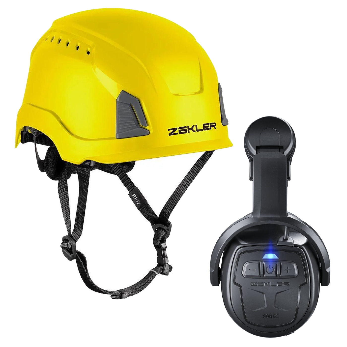 Zekler Sonic 530H + Zone Mips Kuulosuojainpaketti sisältäen kuulosuojaimet ja suojakypärän Keltainen