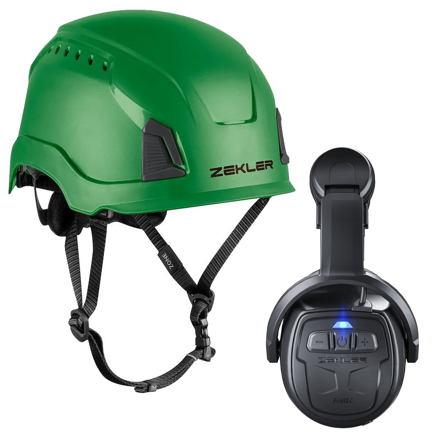 Zekler Sonic 530H + Zone Mips Kuulosuojainpaketti sisältäen kuulosuojaimet ja suojakypärän Vihreä