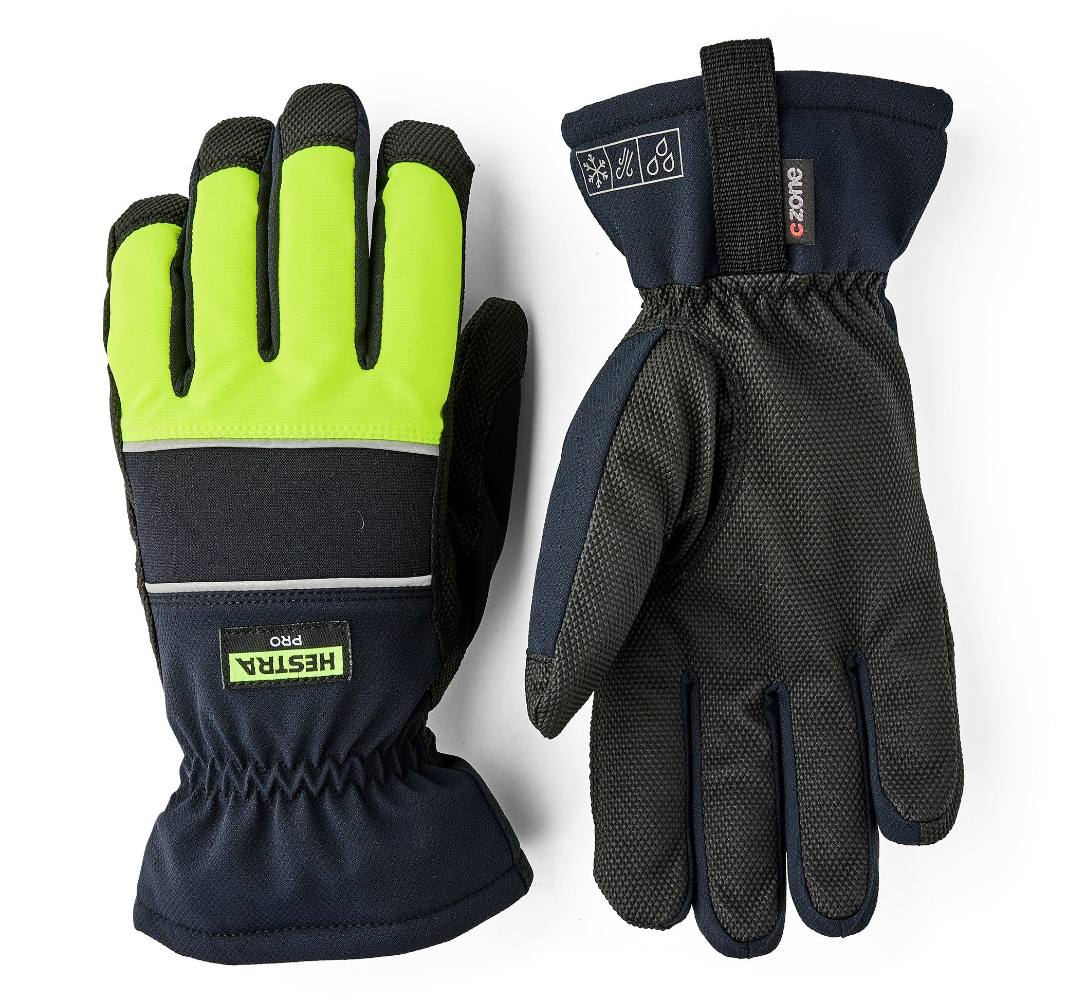 Hestra Pro Alto Czone Vinterhandske high-vis gul/svart 6
