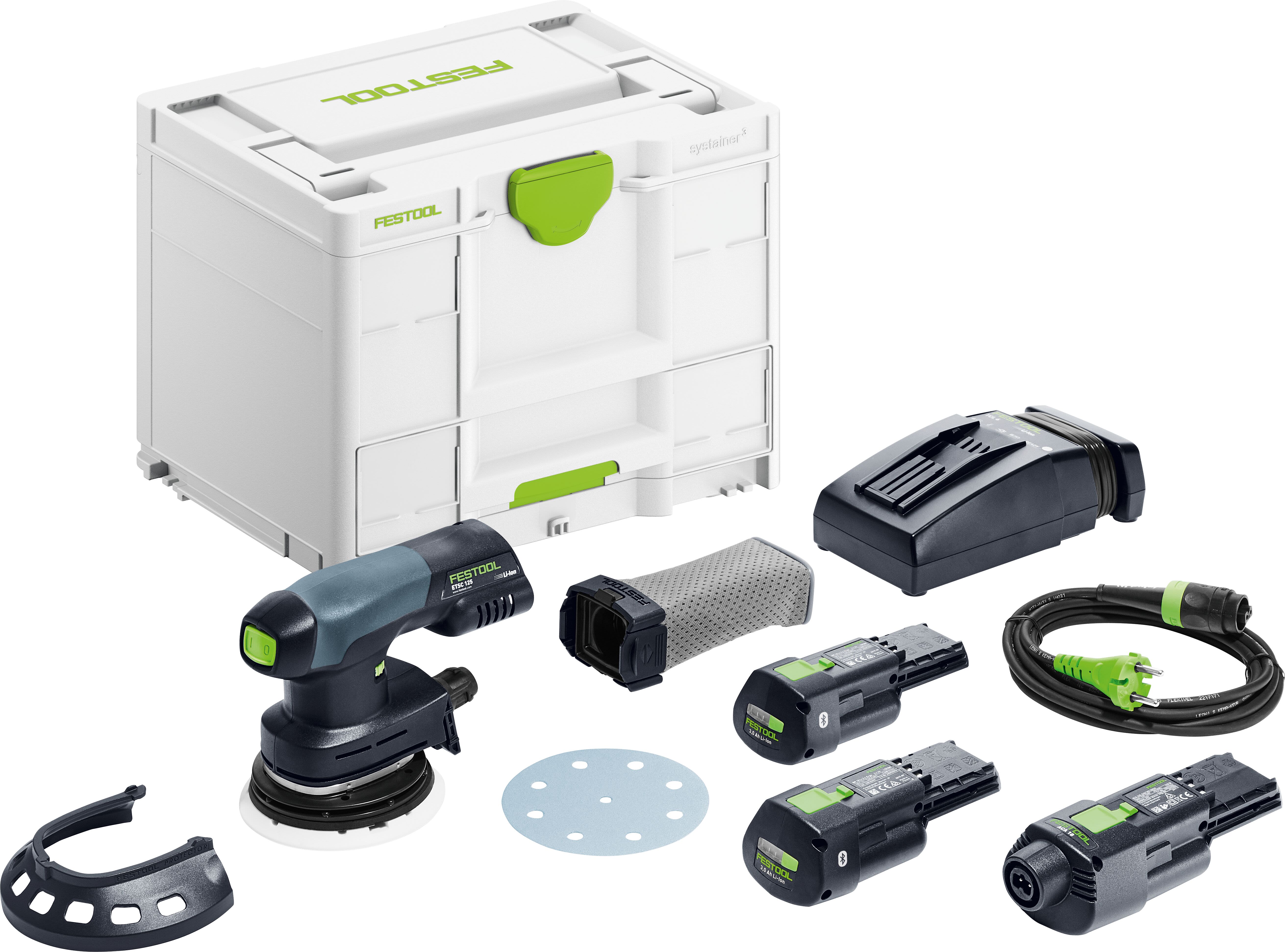 Festool ETSC 125 3,0 I-Set Excenterslip med batteri och laddare