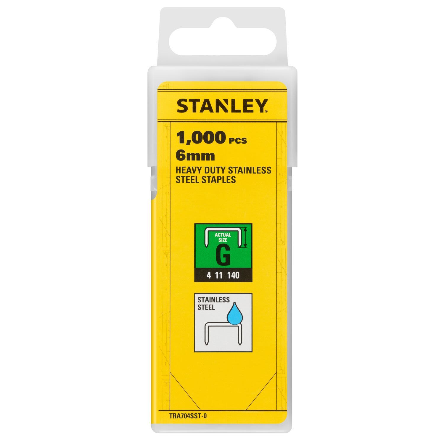 STANLEY TRA704SST-0 Häftklammer rostfri, 1000 st 6 mm