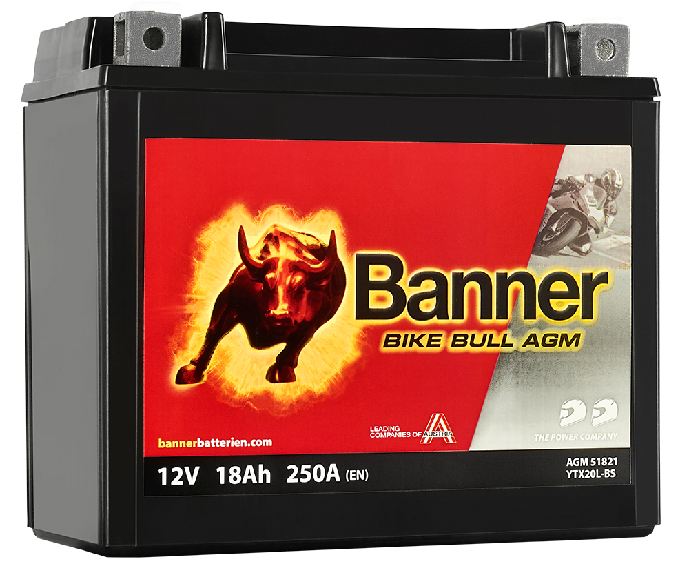 Banner Bike Bull AGM 51821 Startbatteri 12V, 18 Ah