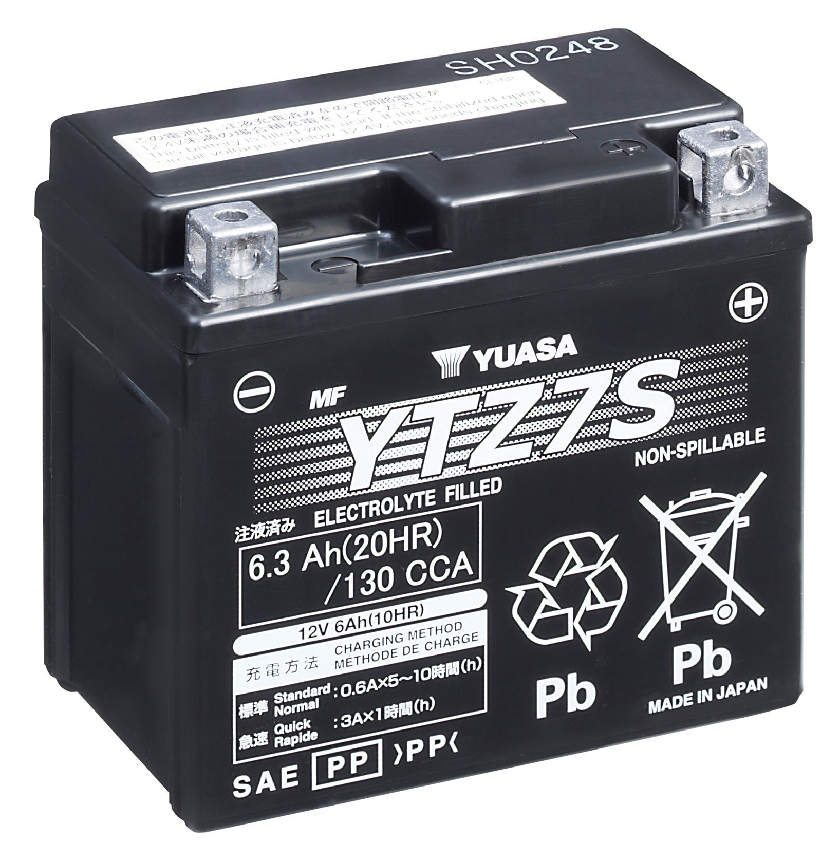 Yuasa YTZ7S Startbatteri 12V, 6,3 Ah