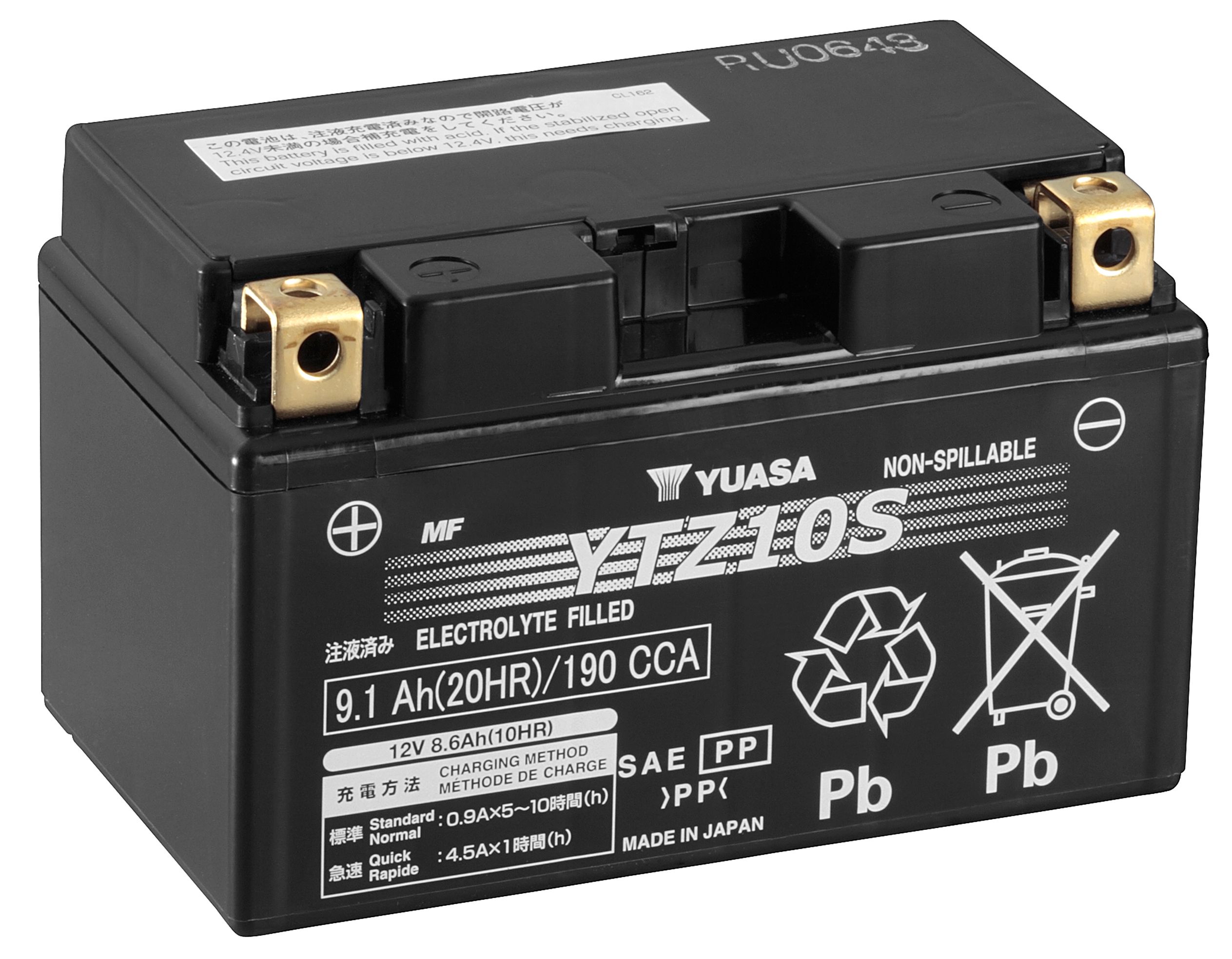 Yuasa YTZ10S Startbatteri 12V, 9,1 Ah