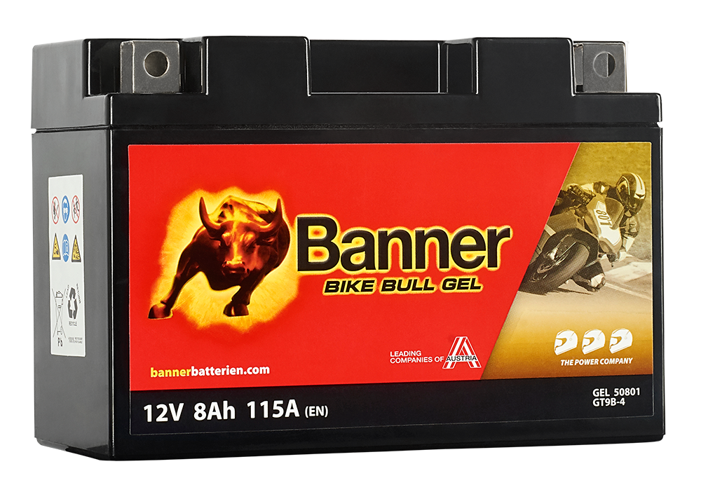 Banner Bike Bull GEL GEL50801 Startbatteri 12V, 8 Ah